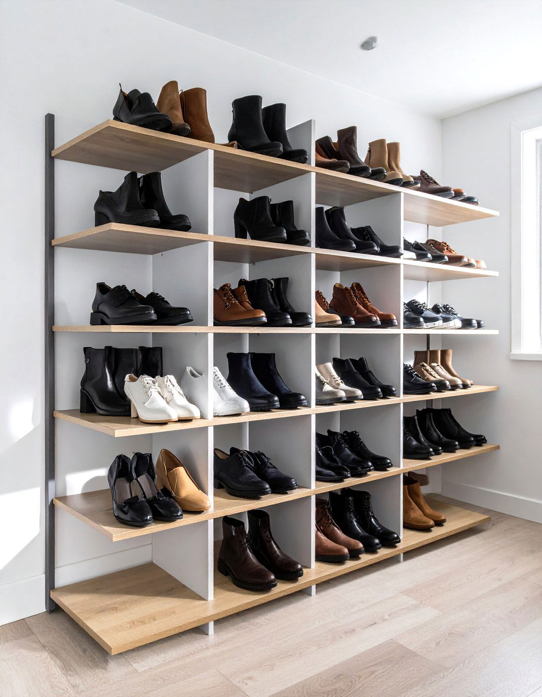 Angled Closet Shelving for Shoes - 20 Closet Shelving Ideas