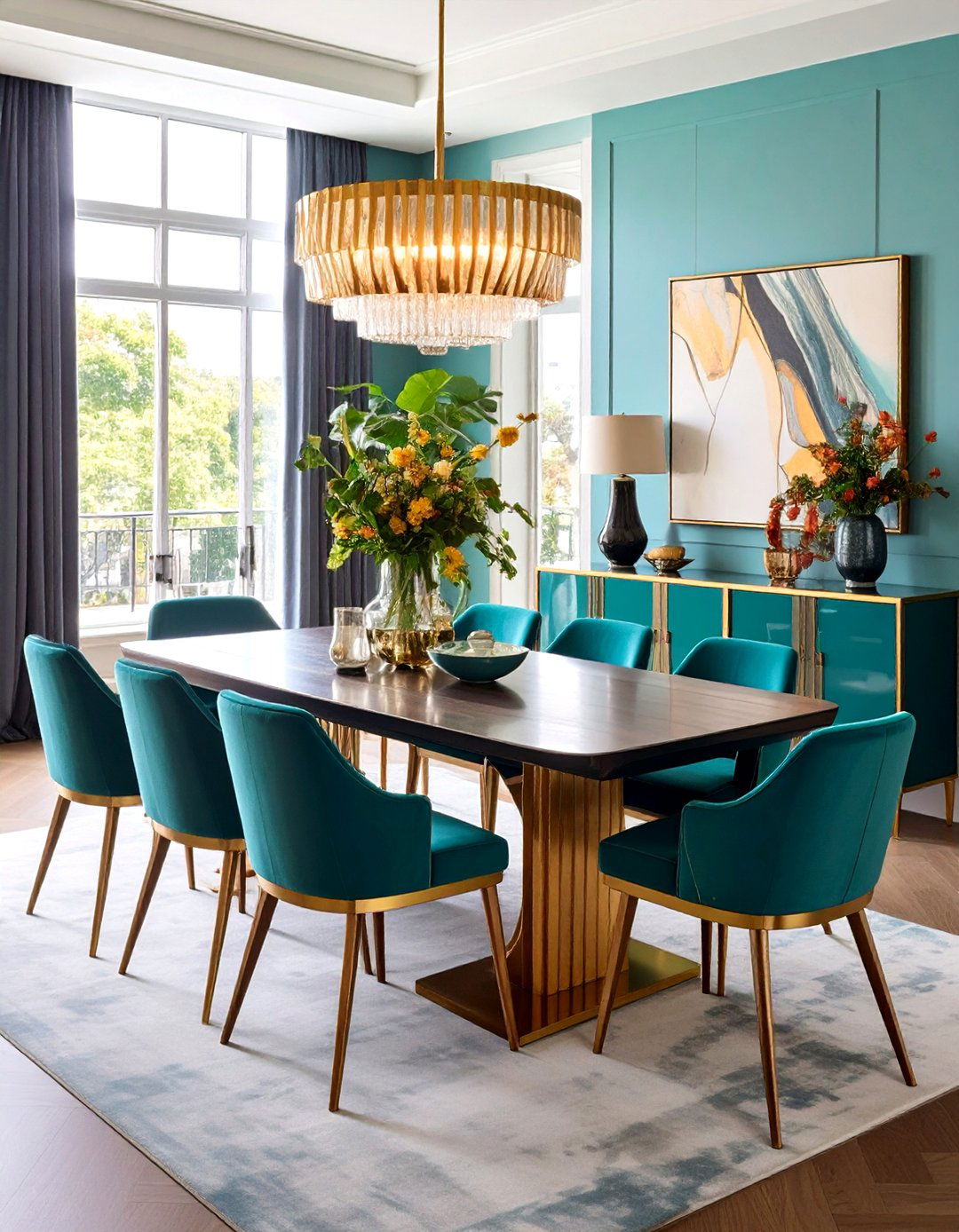 Angular Sideboard Offers Sleek Storage - 25 Art Deco Dining Room Ideas