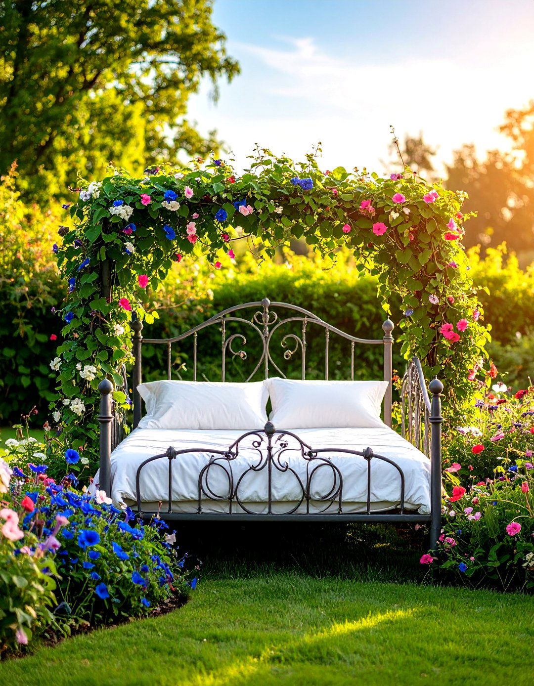 Antique Bed Headboard - 20 Vintage Garden Ideas