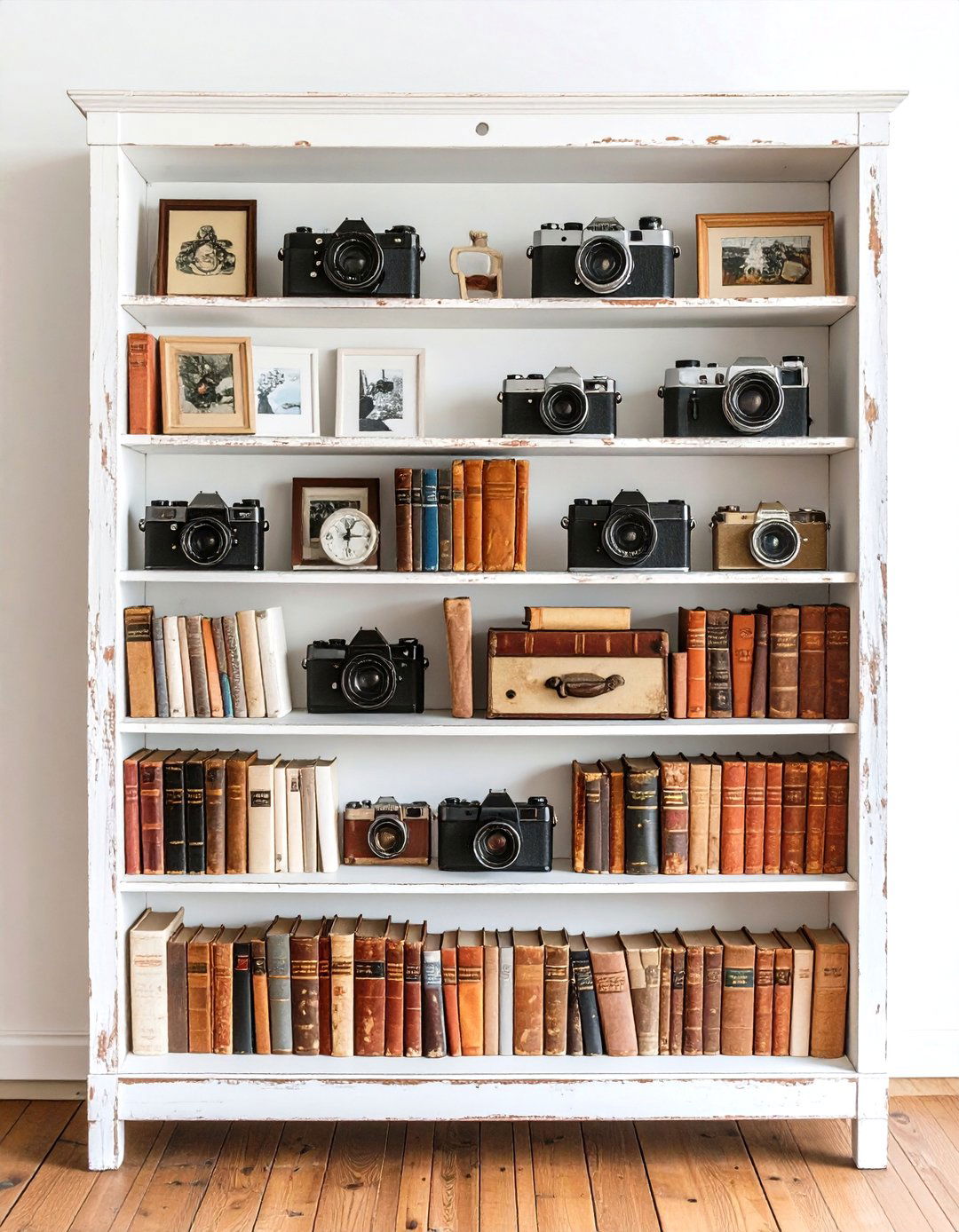 Antique Bookshelves - 20 Shabby-chic Style Living Room Ideas