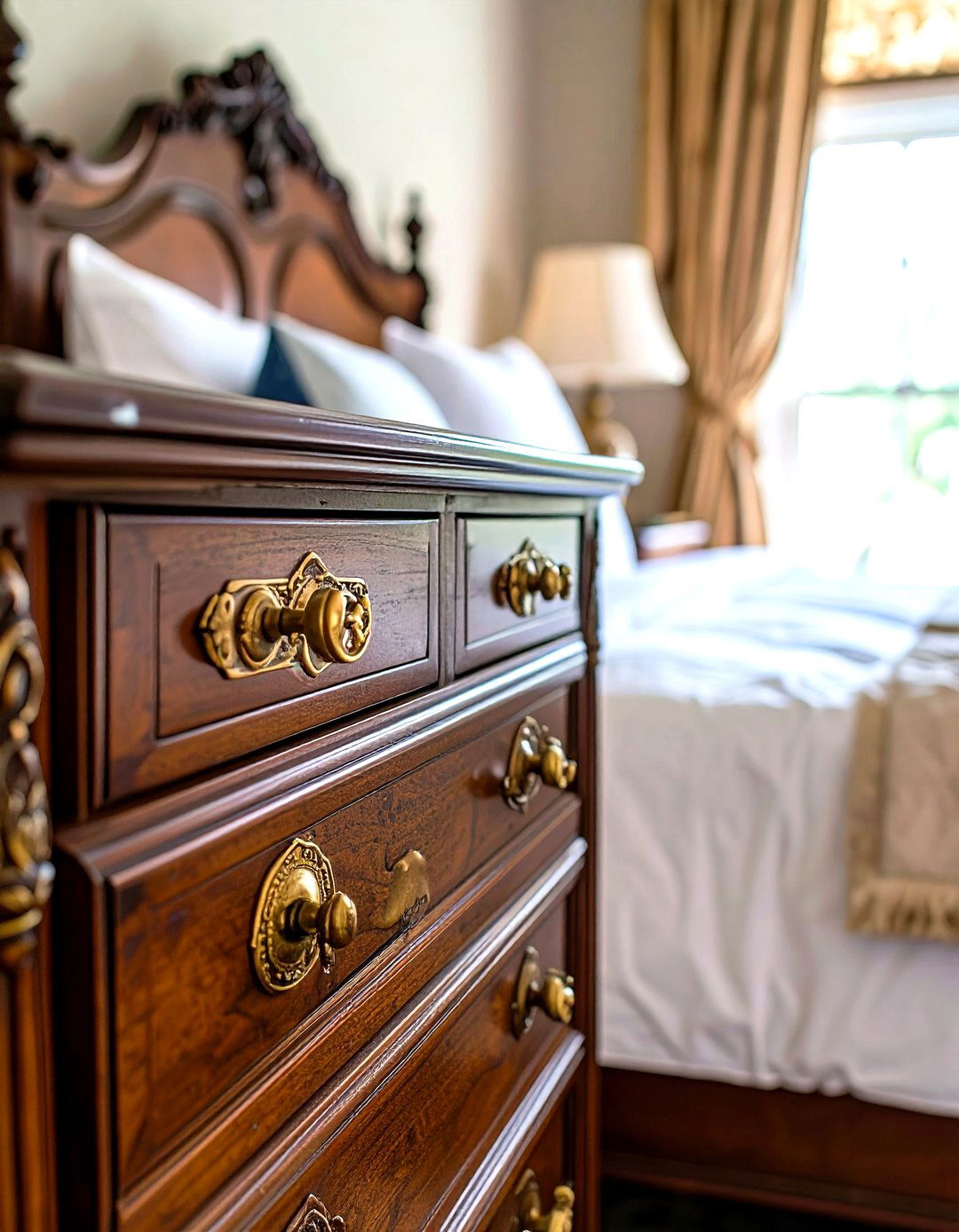 Antique Brass Hardware - 20 Victorian Bedroom Ideas