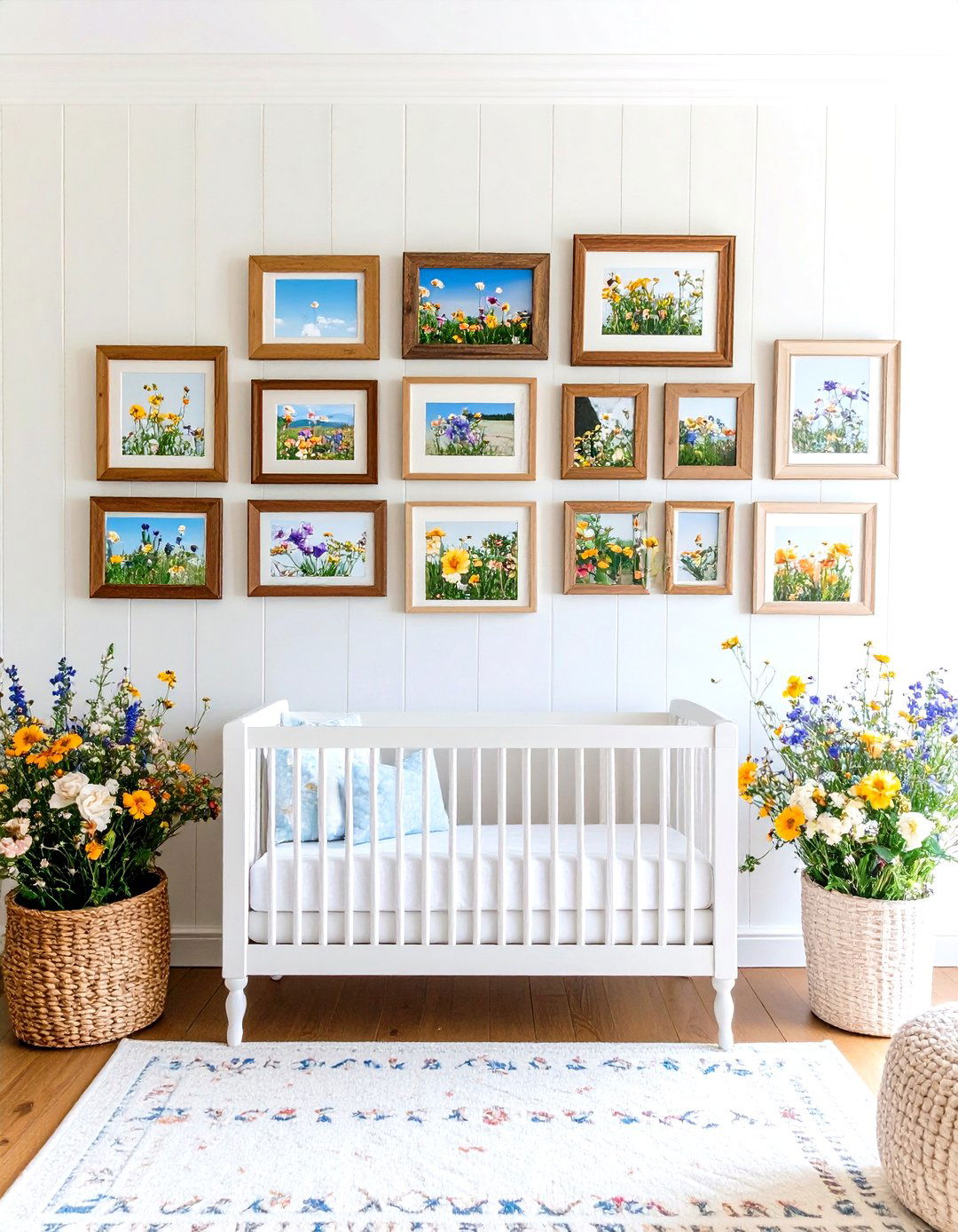 Antique Frame Gallery Wall Personalizes the Nursery - 20 Farmhouse Nursery Ideas
