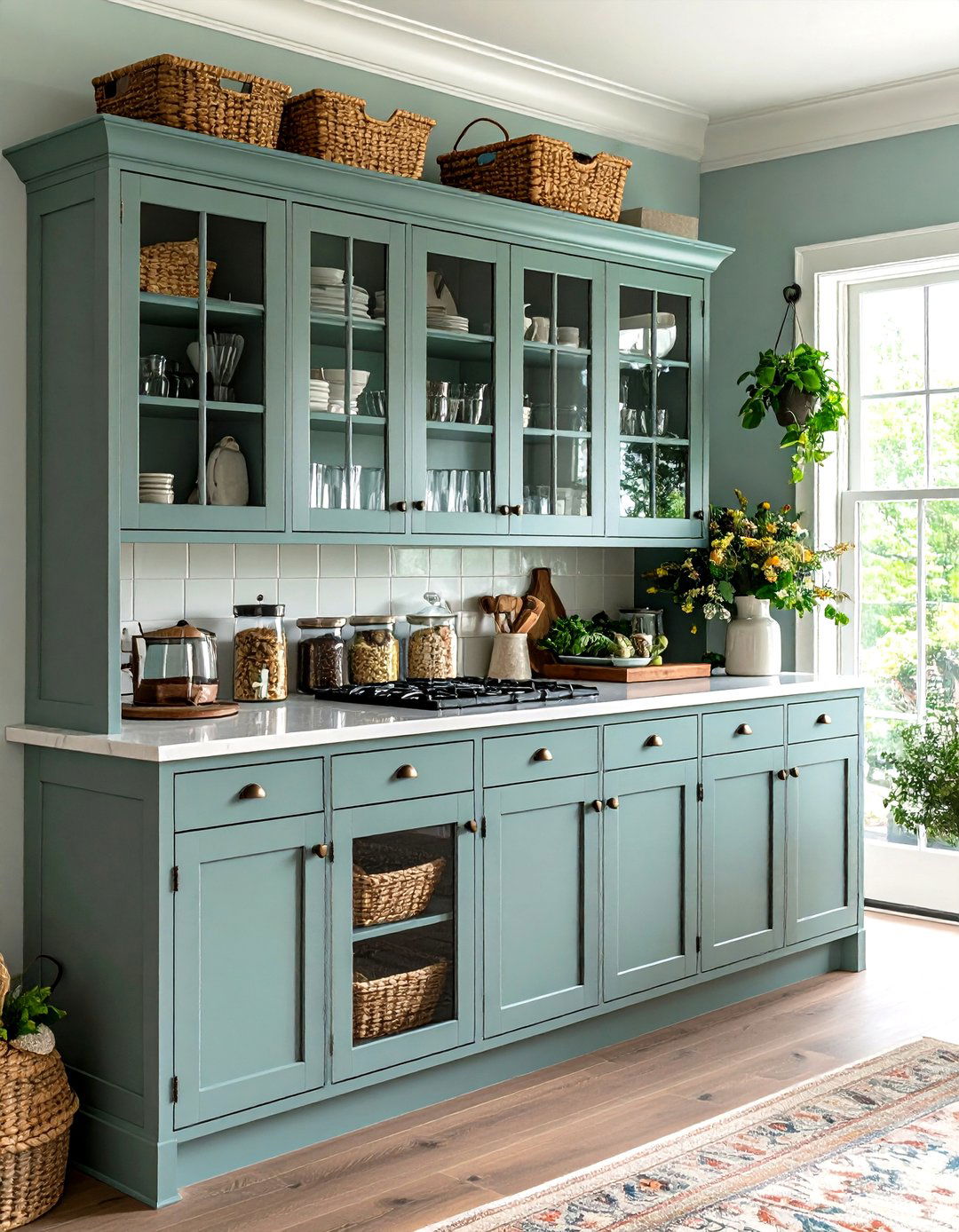 Antique Hutch Delivers Display Space in a French Country Kitchen - 20 French Country Kitchen Ideas