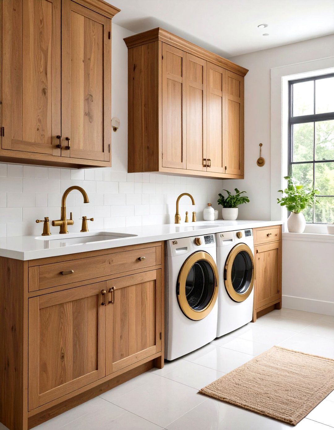 Antique Inspired Hardware and Fixtures - 20 Farmhouse Laundry Room Ideas
