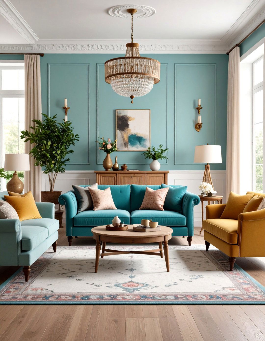 Antique Integrated Living Room Design with Vintage Pieces - 20 Living Room Design Ideas