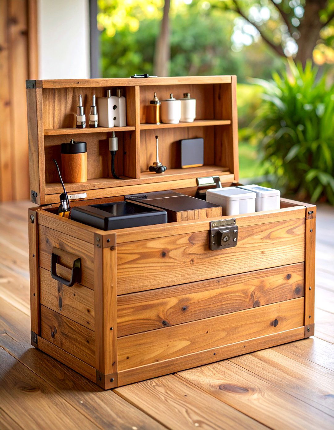 Antique Wooden Box Charging Station - 20 charging station ideas