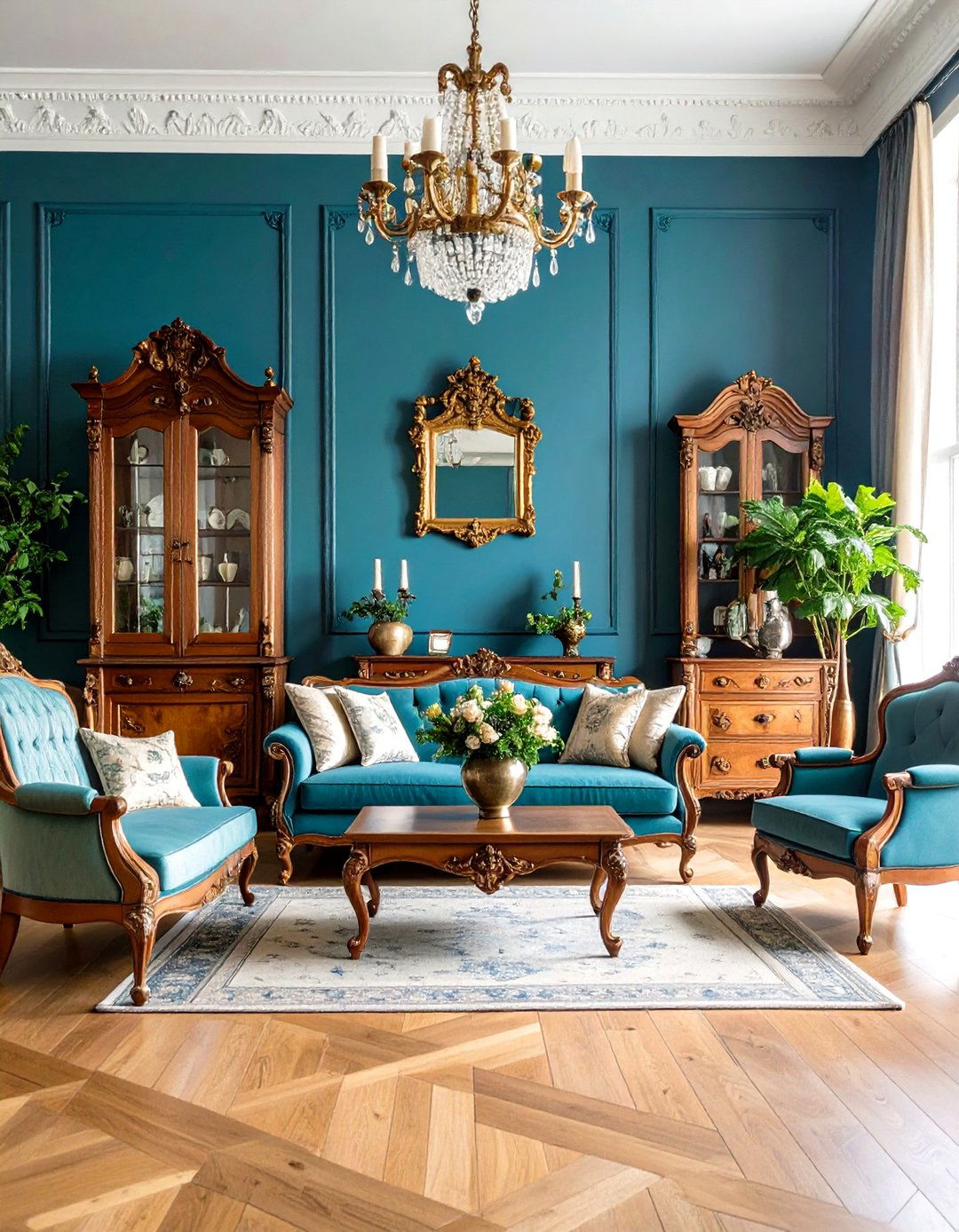 Antique Wooden Furniture - 20 Victorian Dark Green Living Room Ideas