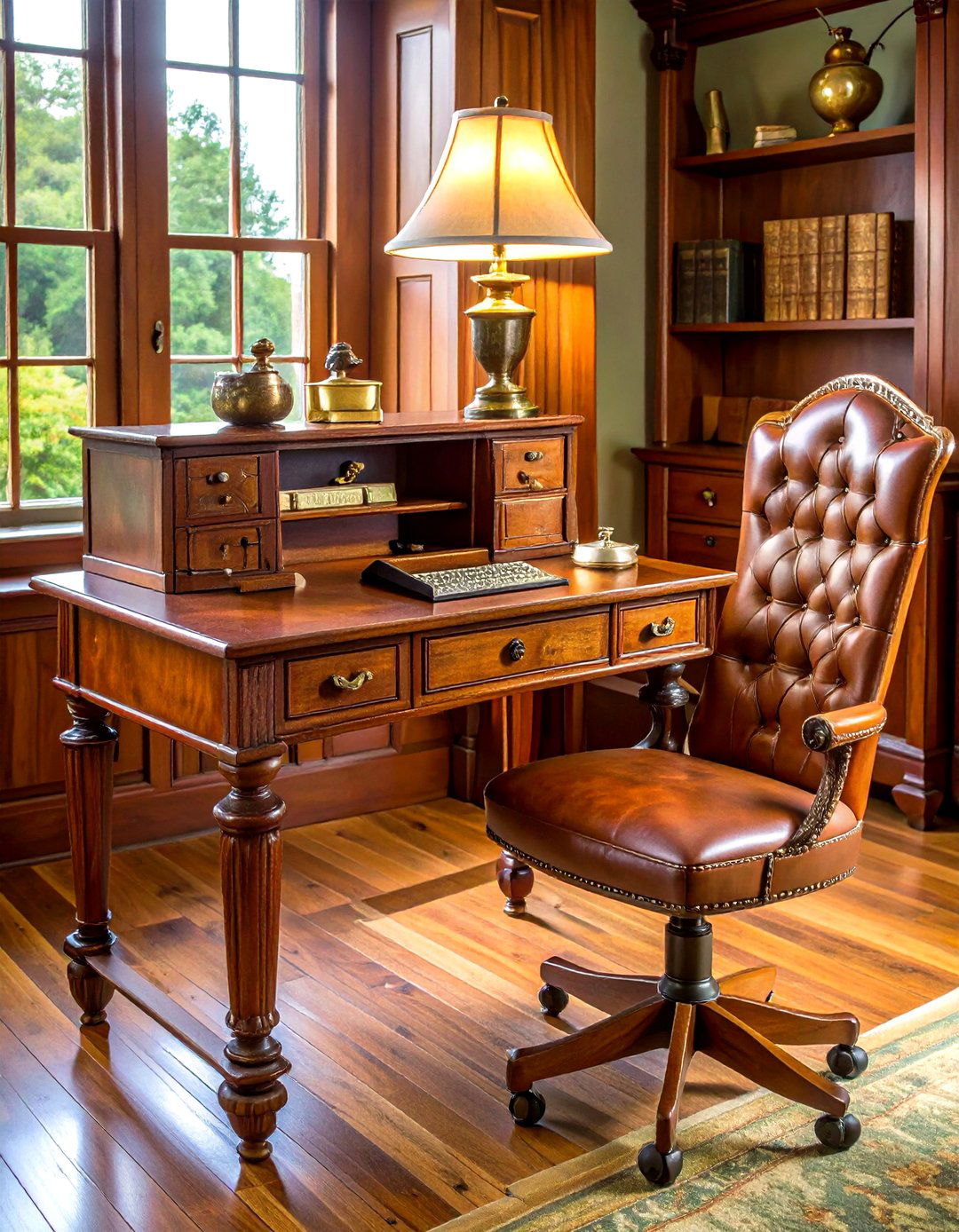 Antique Writing Desk - 20 Steampunk Bedroom Ideas