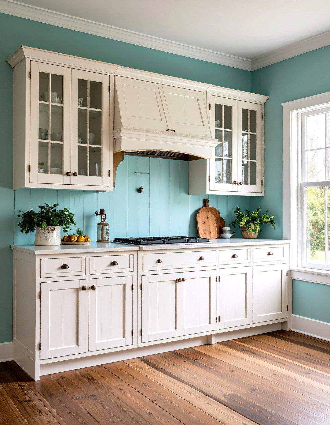 Antiqued Finish for Vintage Inspired Off white Cabinets - 25 Off-white Kitchen Cabinets
