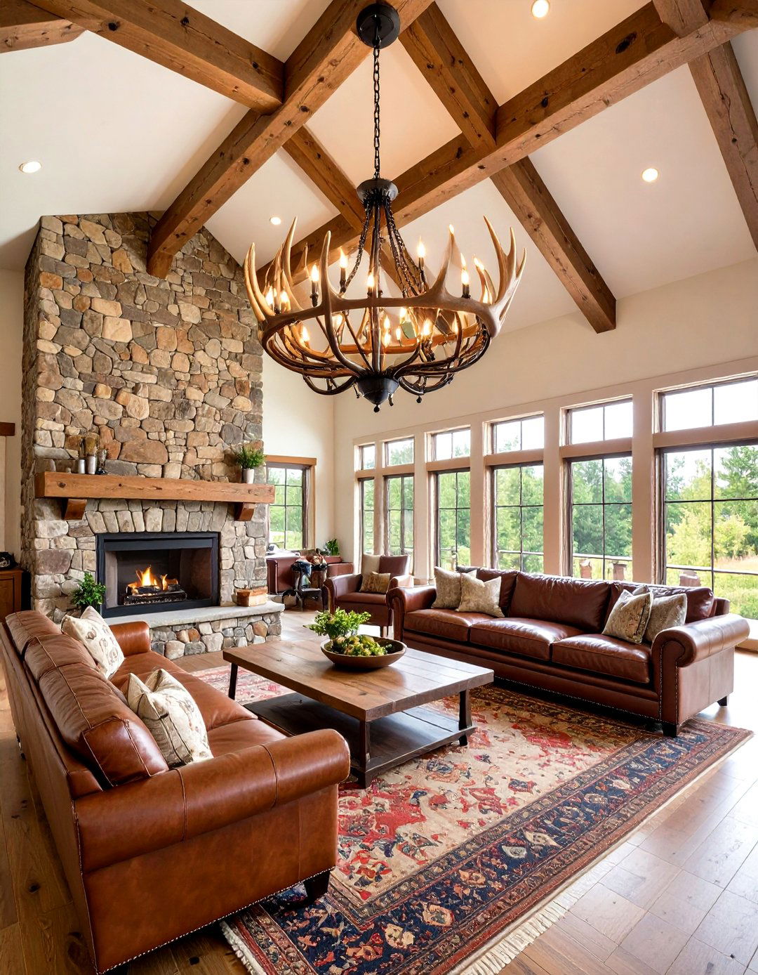 Antler Chandelier Western Decor Great Room - 20 Western Decor Ideas