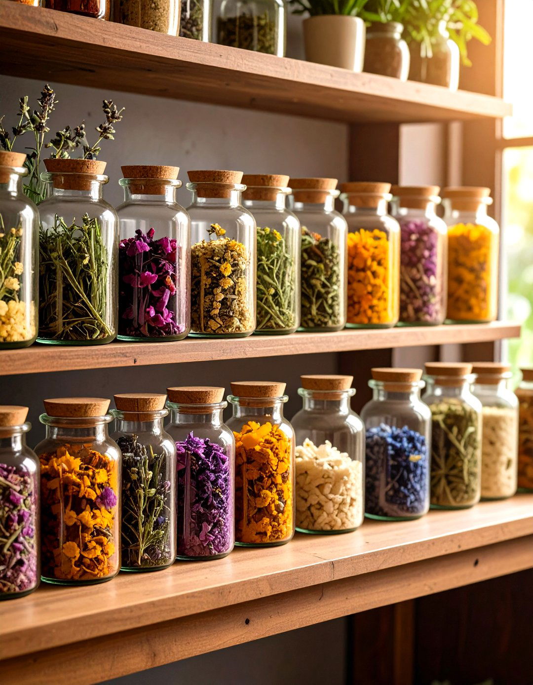 Apothecary Jar Storage Witchy Living Room Organization - 20 Witchy Living Room Ideas