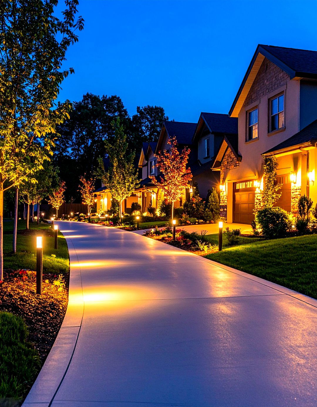 App Controlled Color Changing Driveway Lights - 20 Driveway Lighting Ideas