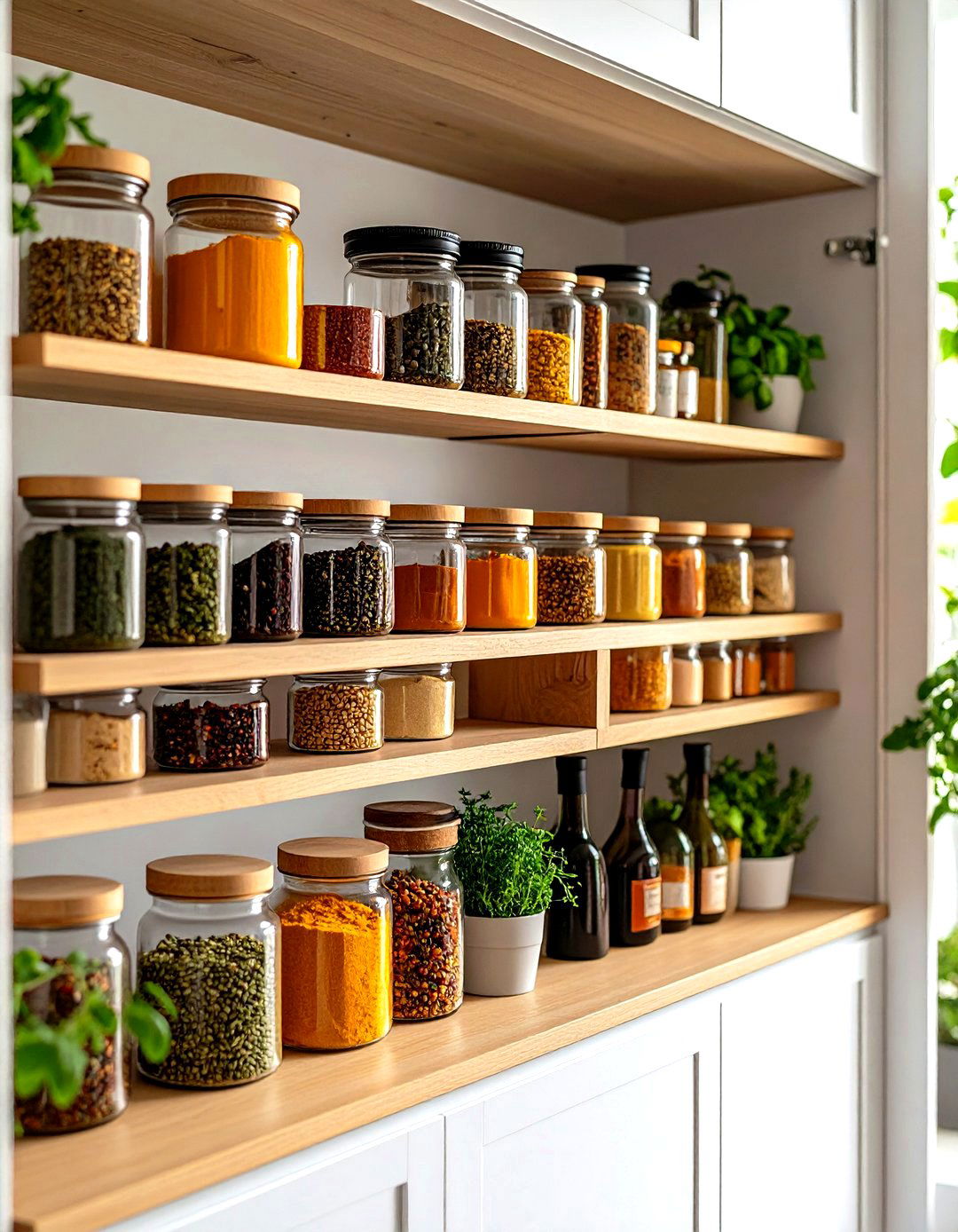 Apply Adhesive Floating Shelves - 20 Small Pantry Ideas