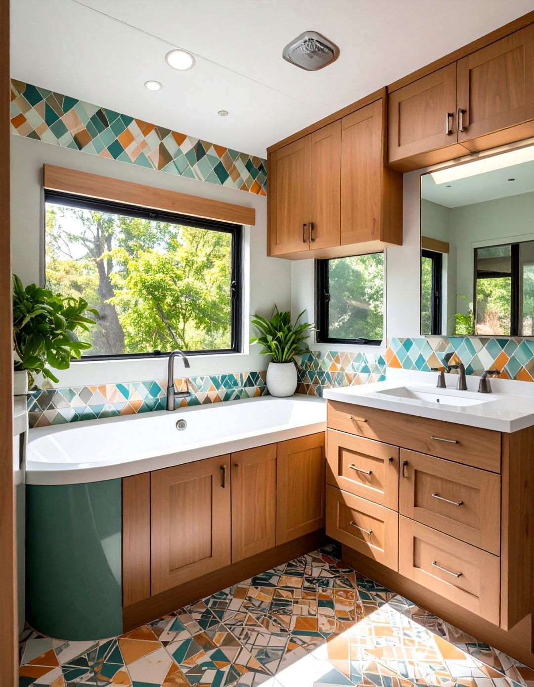 Apply Peel and Stick Tile or Waterproof Wall Decals for Easy Renovation - 20 Small Rv Bathroom Ideas