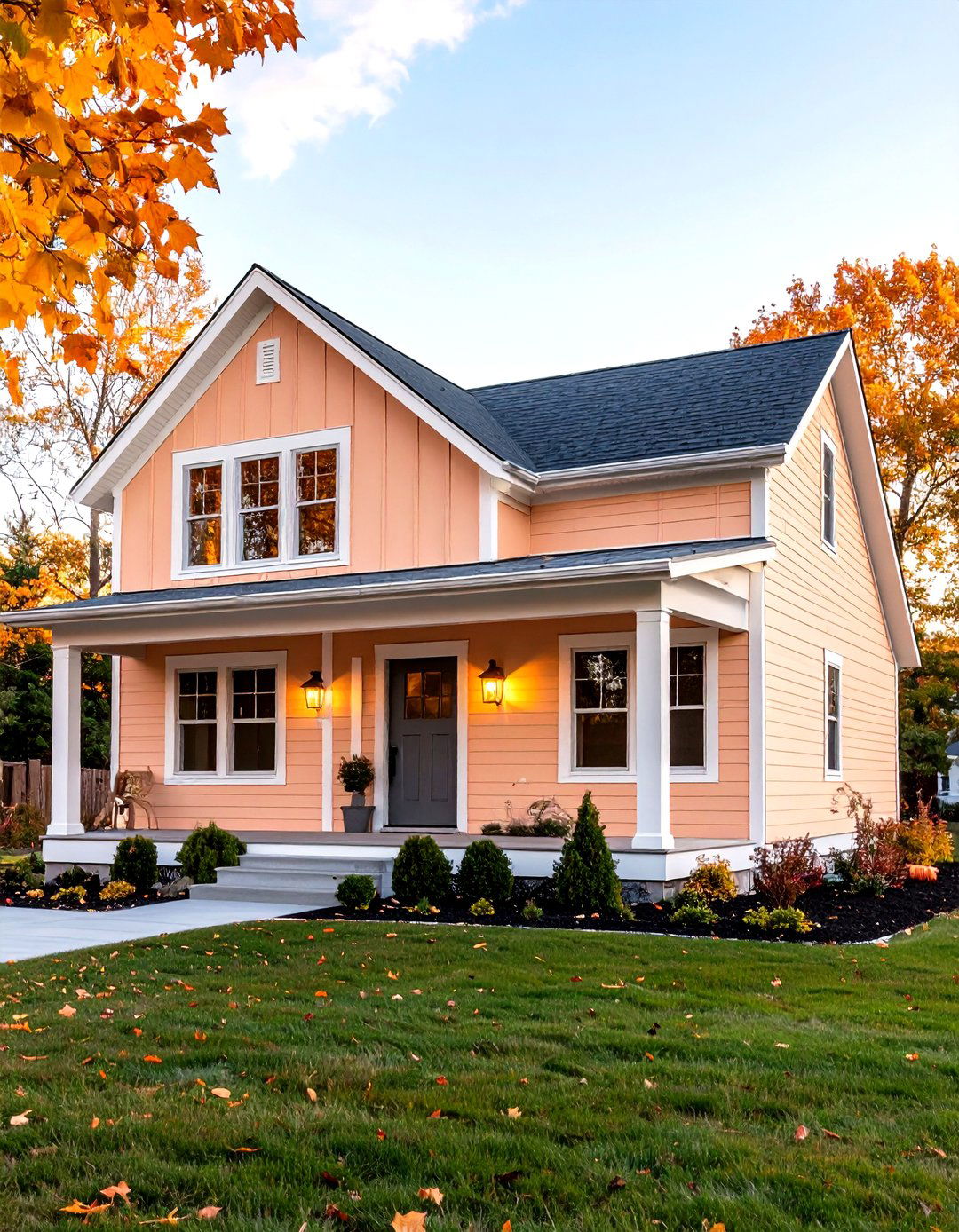 Apricot and White Cheerful Farmhouse Color Palette - 20 Exterior Color Palettes for Small Homes