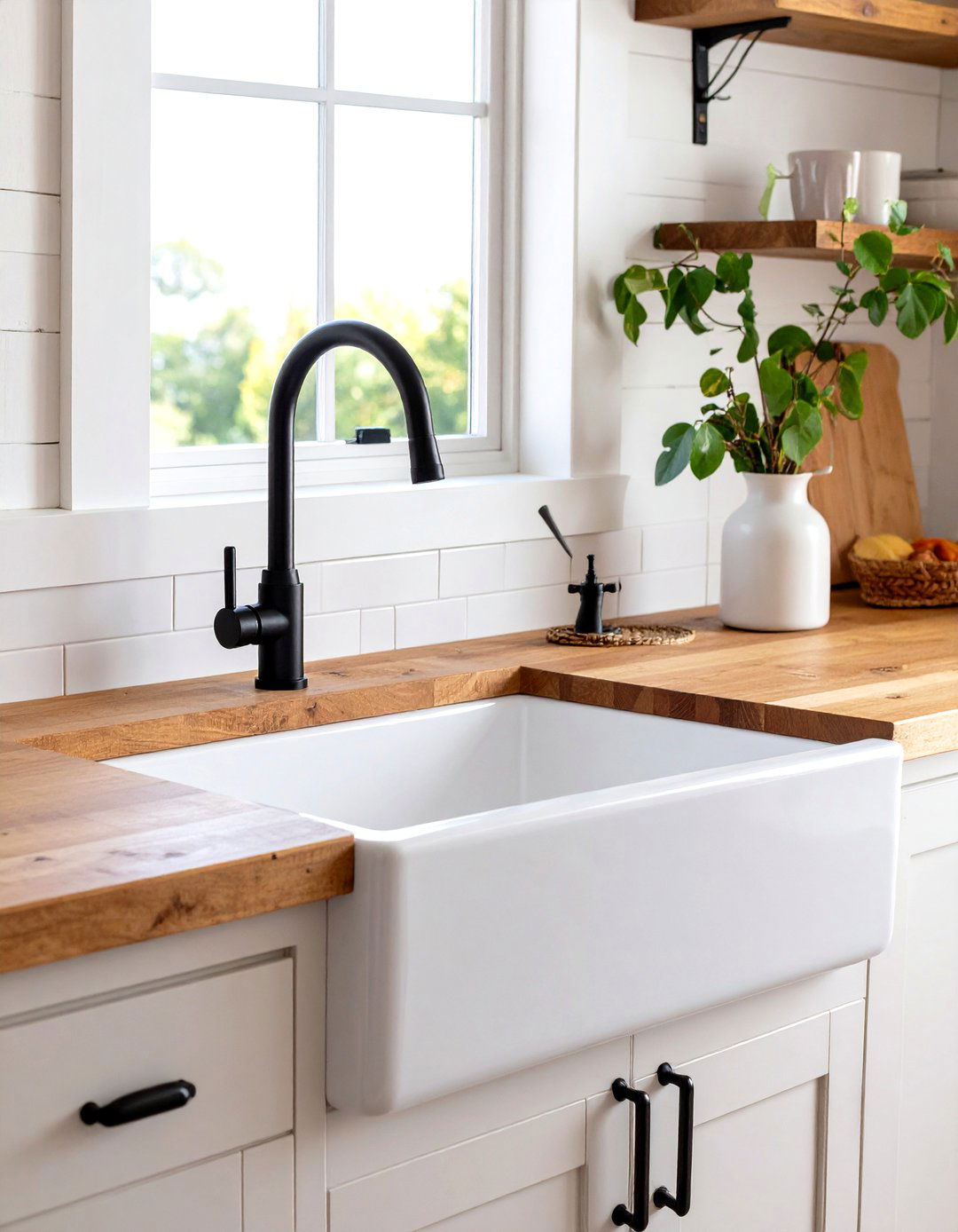 Apron Front Farmhouse Sinks as Functional Focal Points - 20 Farmhouse Decor Ideas