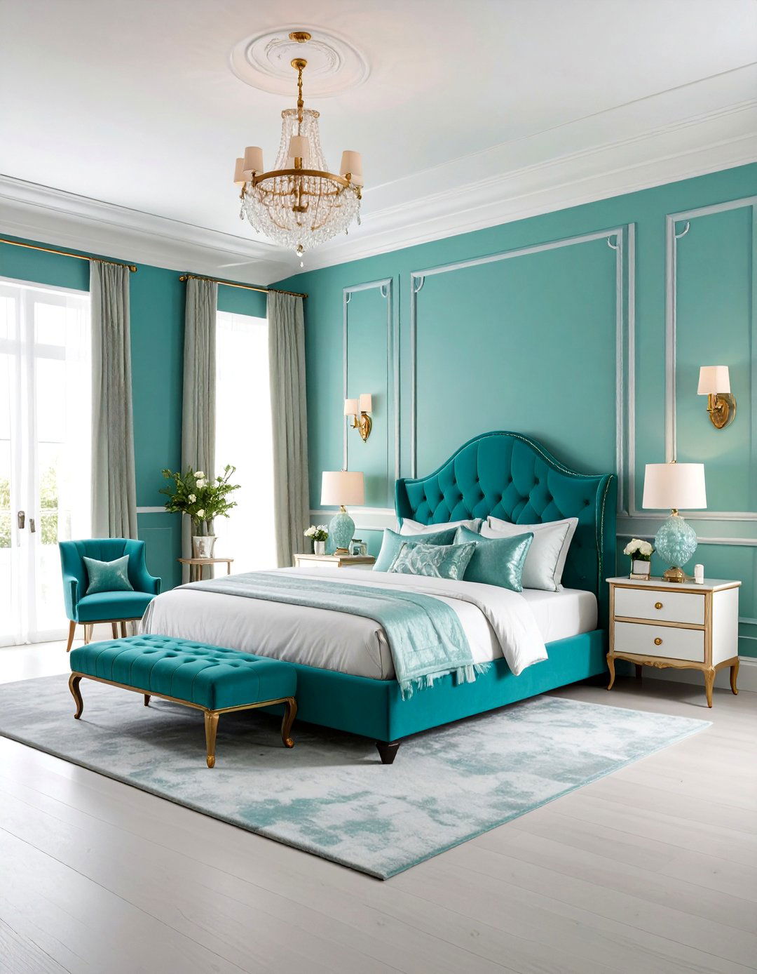 Aquamarine Ombre Walls - 20 Underwater Mermaid Bedroom Ideas