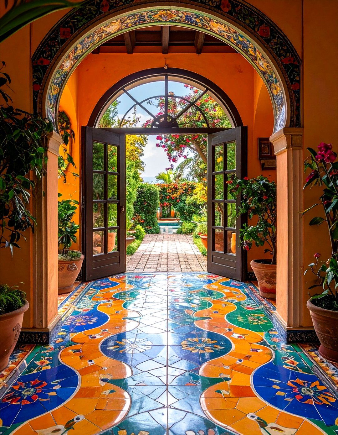 Arabesque Tiles for Organic Flow - 20 Small Entryway Tile Floor Ideas