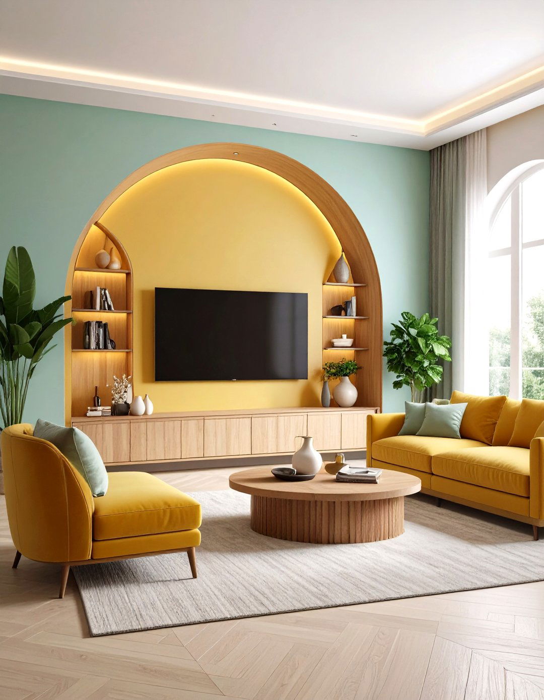 Arched Accent Wall - 20 Tv Accent Wall Ideas