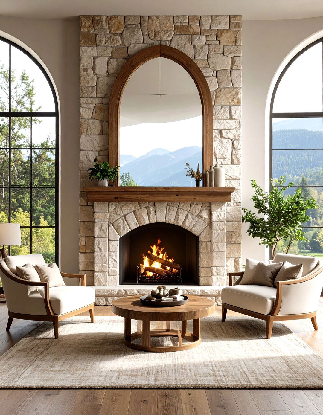 Arched Cathedral Mirror Over Fireplace - 20 Mirror Over Fireplace Ideas