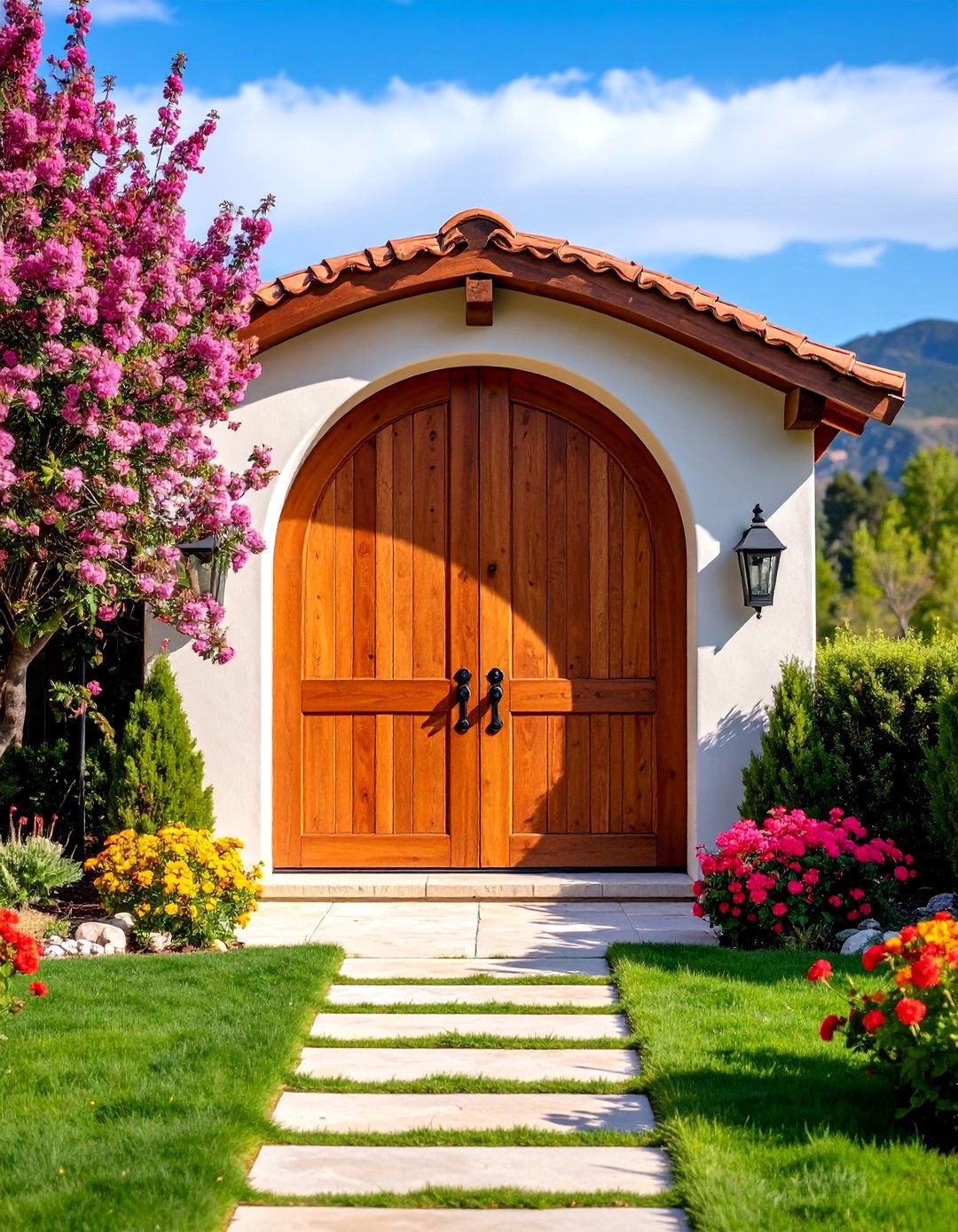 Arched Farmhouse Front Door Design - 20 Farmhouse Front Door Ideas
