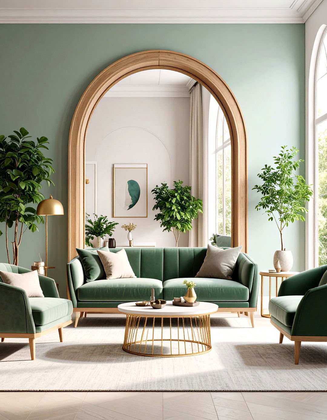 Arched Living Room Mirror Architectural Grace - 20 Living Room Mirror Ideas