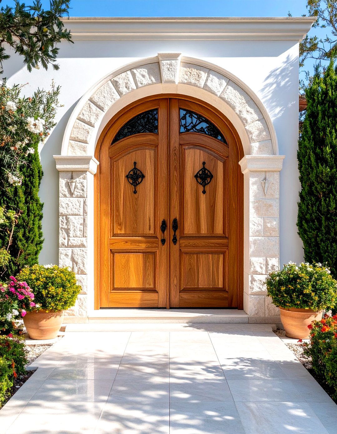 Arched Mediterranean Double Front Door - 20 Double Front Door Ideas