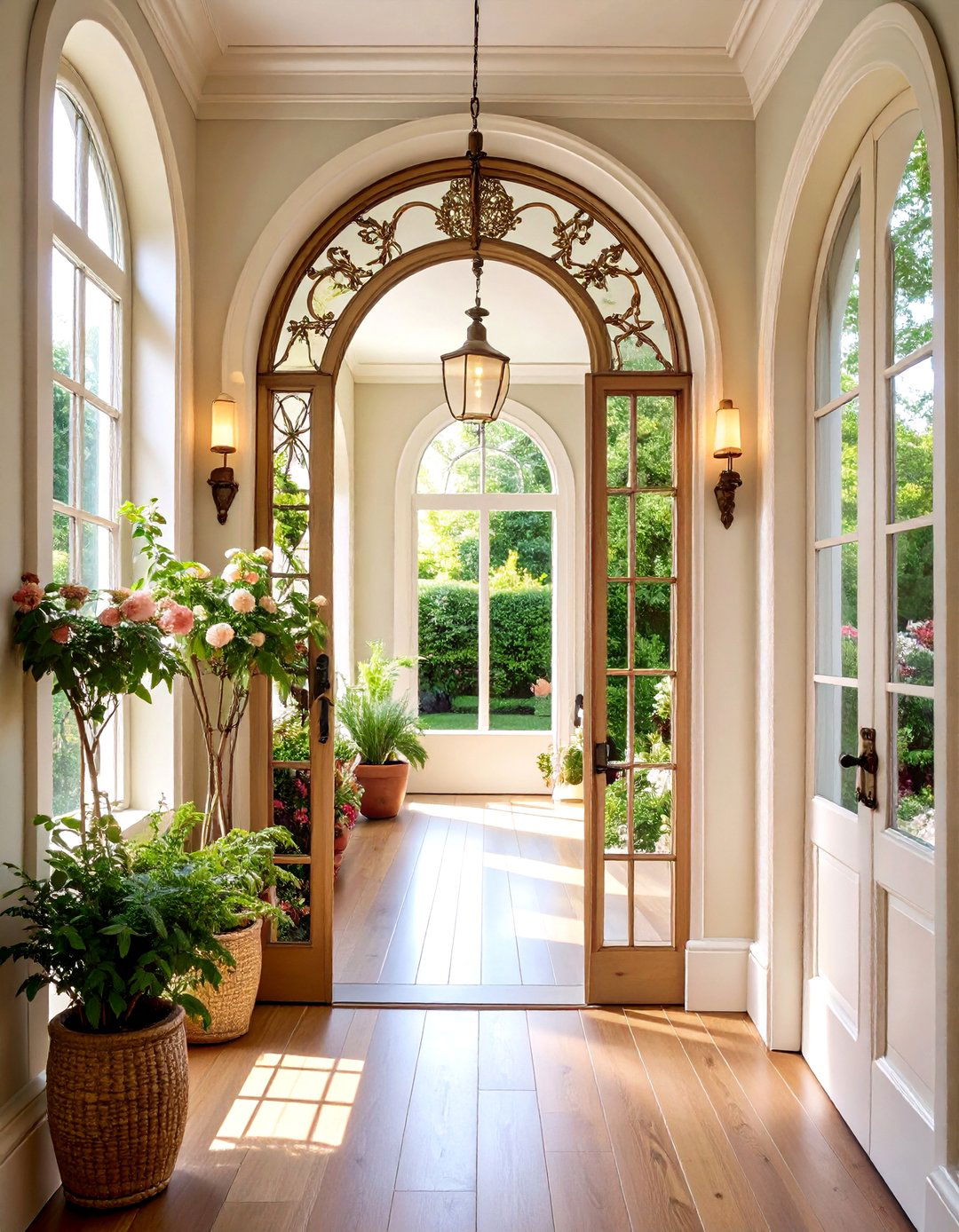 Arched Window Pane Hallway Mirror - 20 hallway mirror ideas
