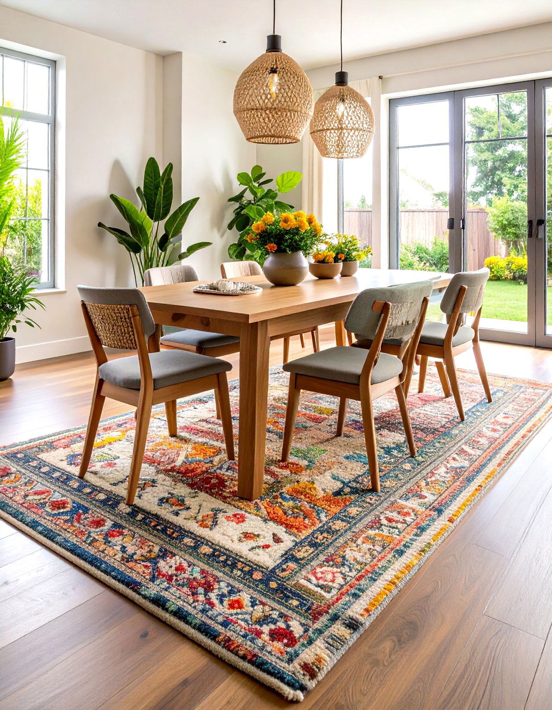 Area Rugs to Define the Dining Zone - 20 Small Dining Room Ideas