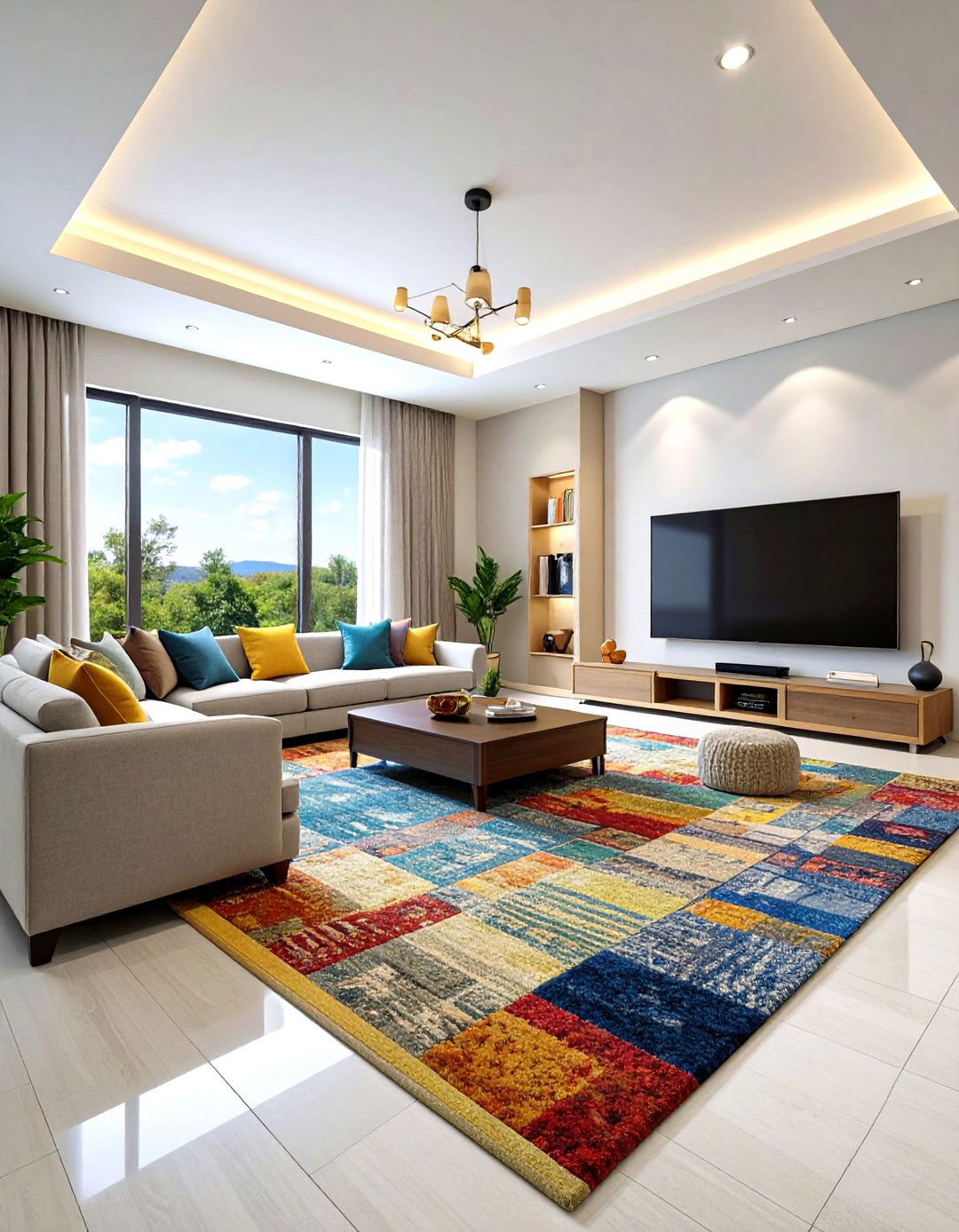 Area Rugs to Define the Space - 20 Small Media Room Ideas