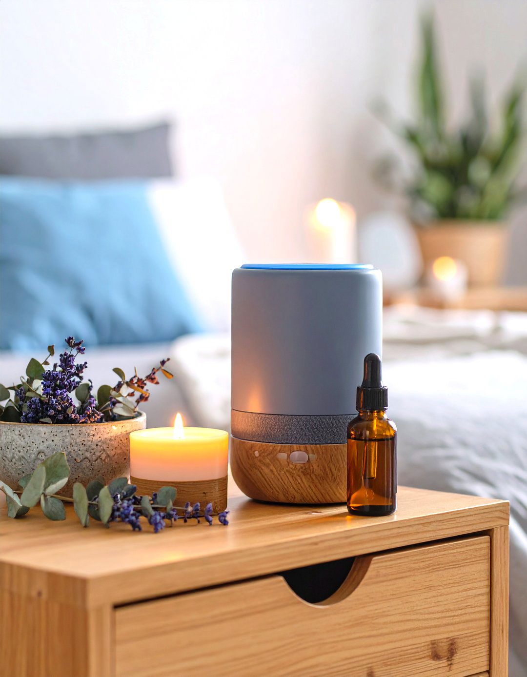 Aromatherapy and Soft Acoustics Finish the Grey Boho Bedroom - 20 Grey Boho Bedroom Ideas