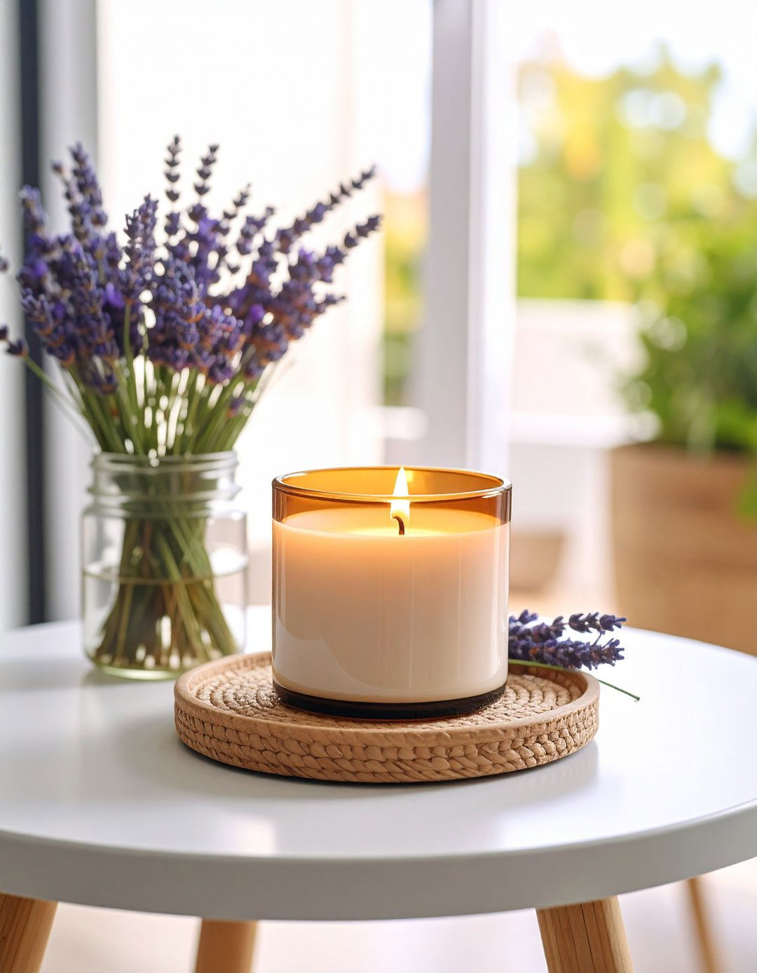 Aromatic Candle Layered Entry Table - 20 Entry Table Decor Ideas