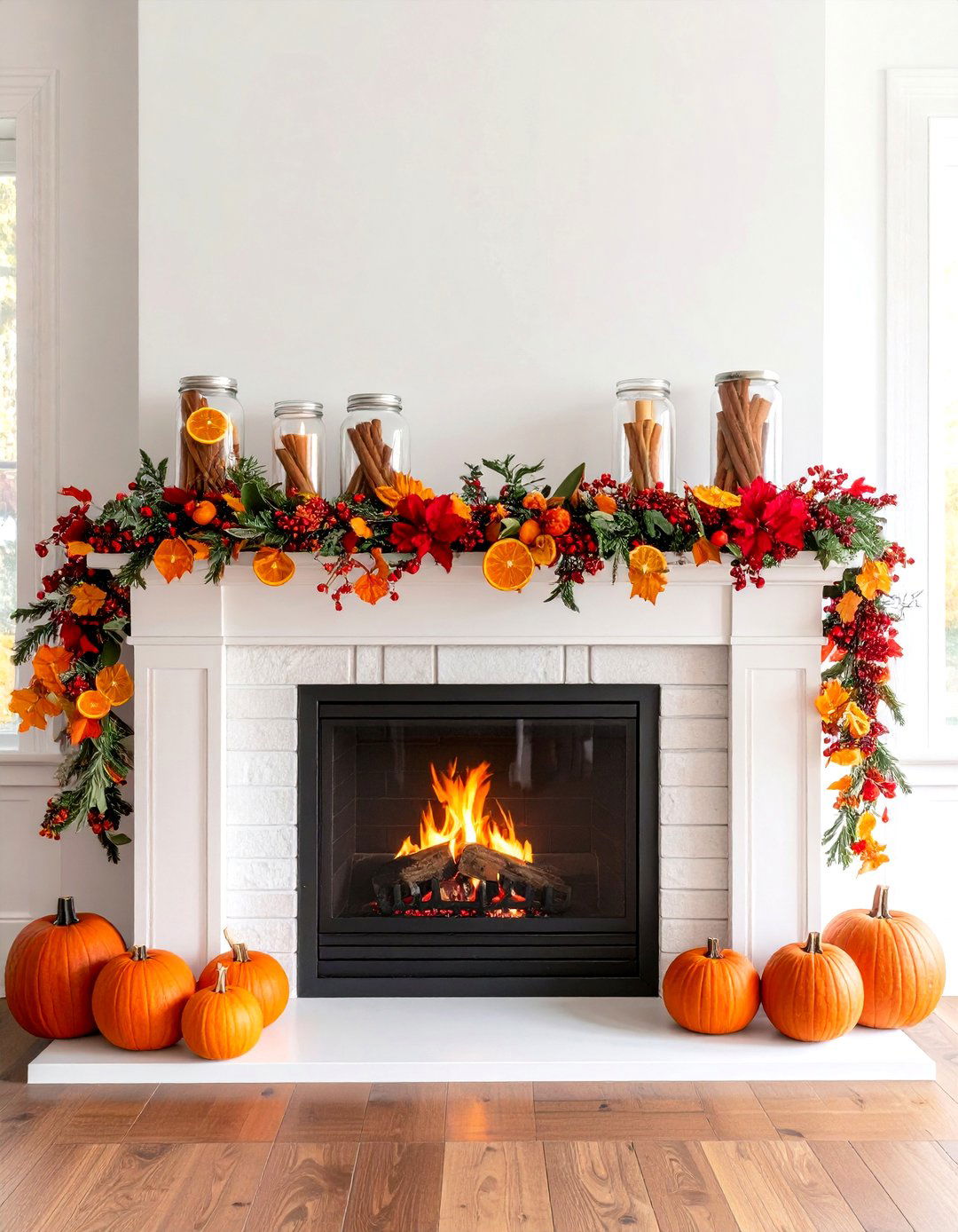 Aromatic Harvest Mantel - 20 Fall Mantel Decor Ideas