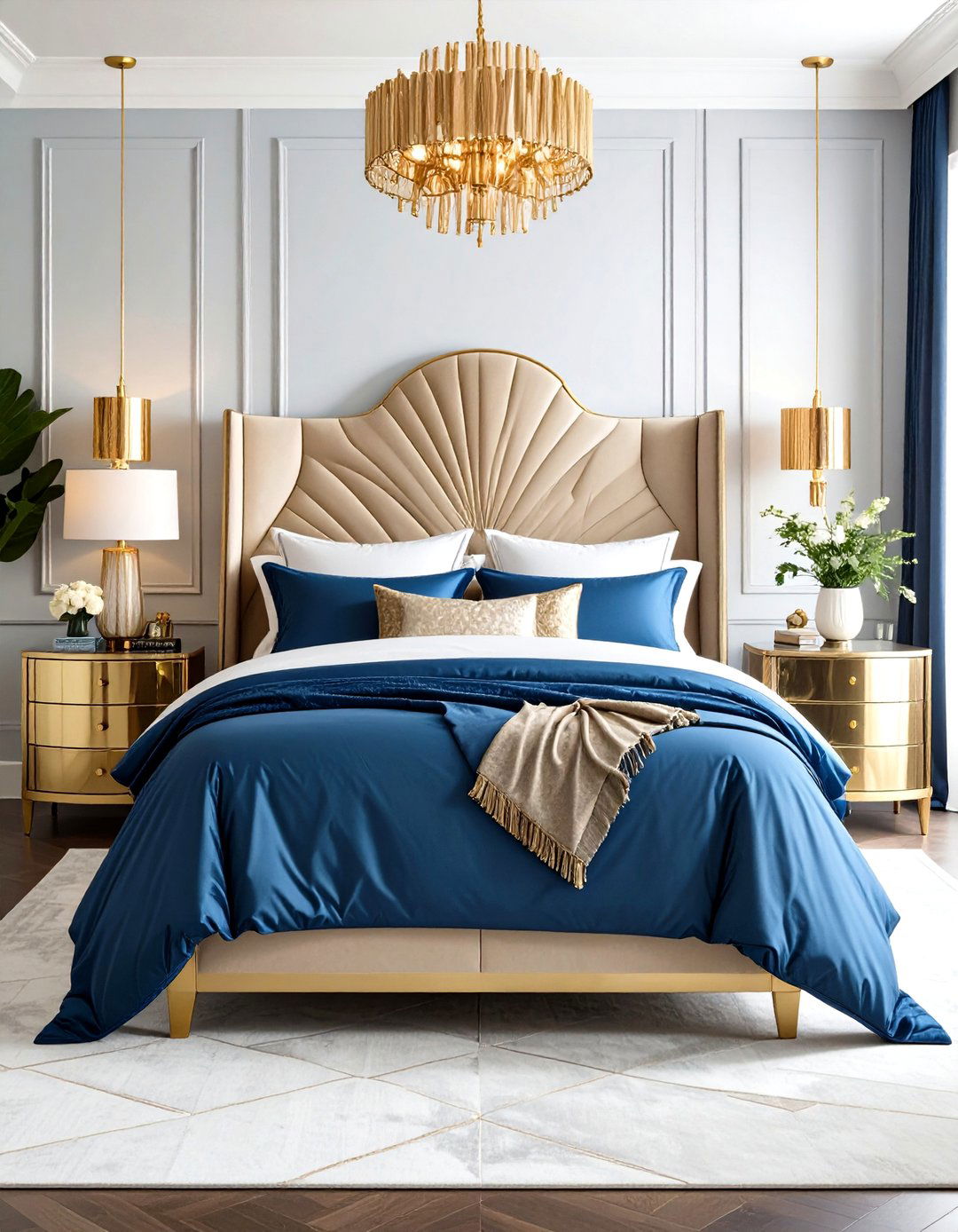 Art Deco Bed Design with Glamorous Metallic Accents - 20 Unique Bed Design Ideas