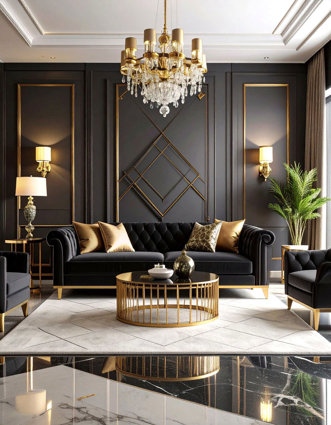 Art Deco Black Couch Living Room - 20 Living Room Ideas With Black Couches