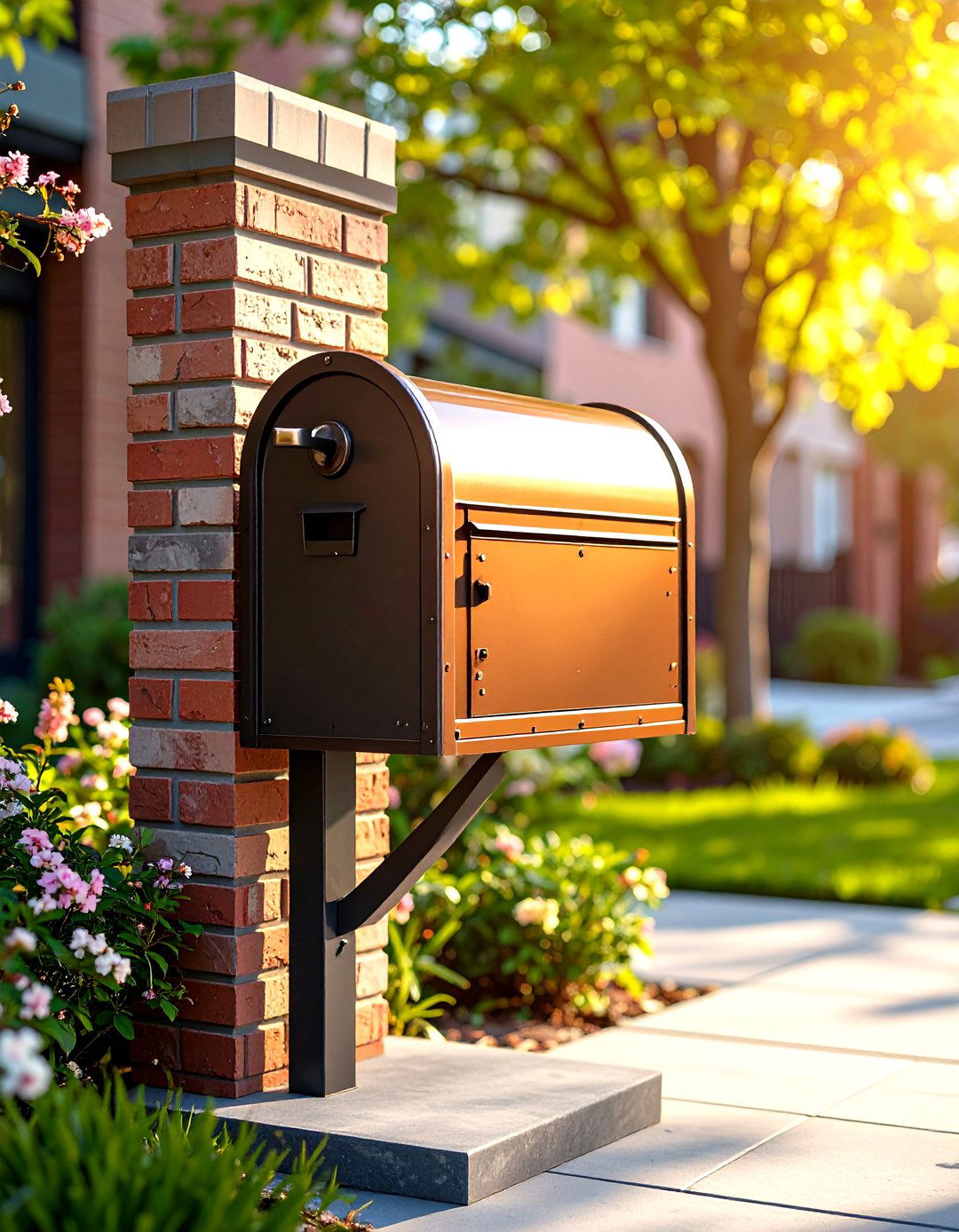 Art Deco Brick Mailbox with Streamlined Features - 20 Brick Mailbox Ideas