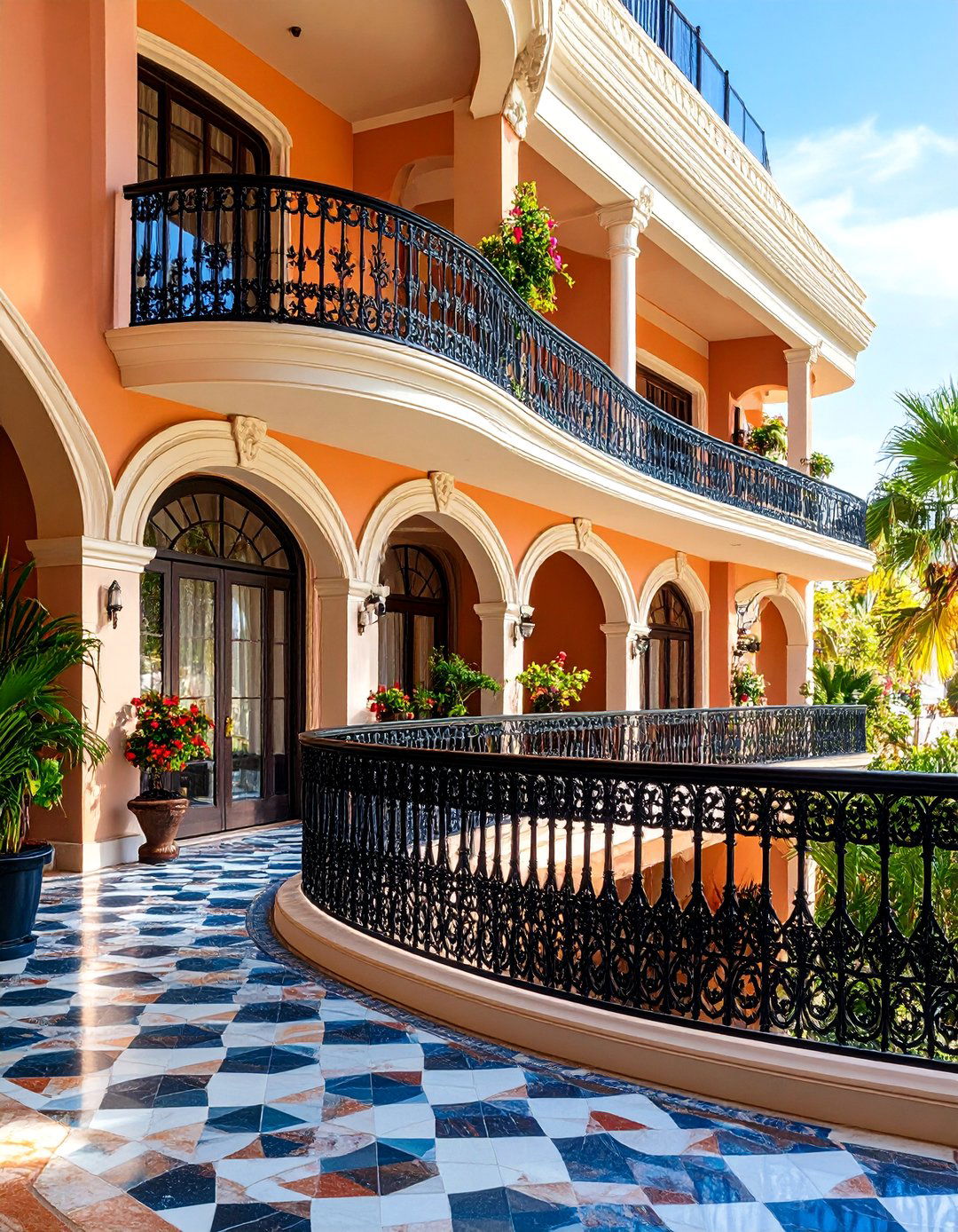 Art Deco Curved Cantilever Balcony - 20 Cantilever Balcony Ideas