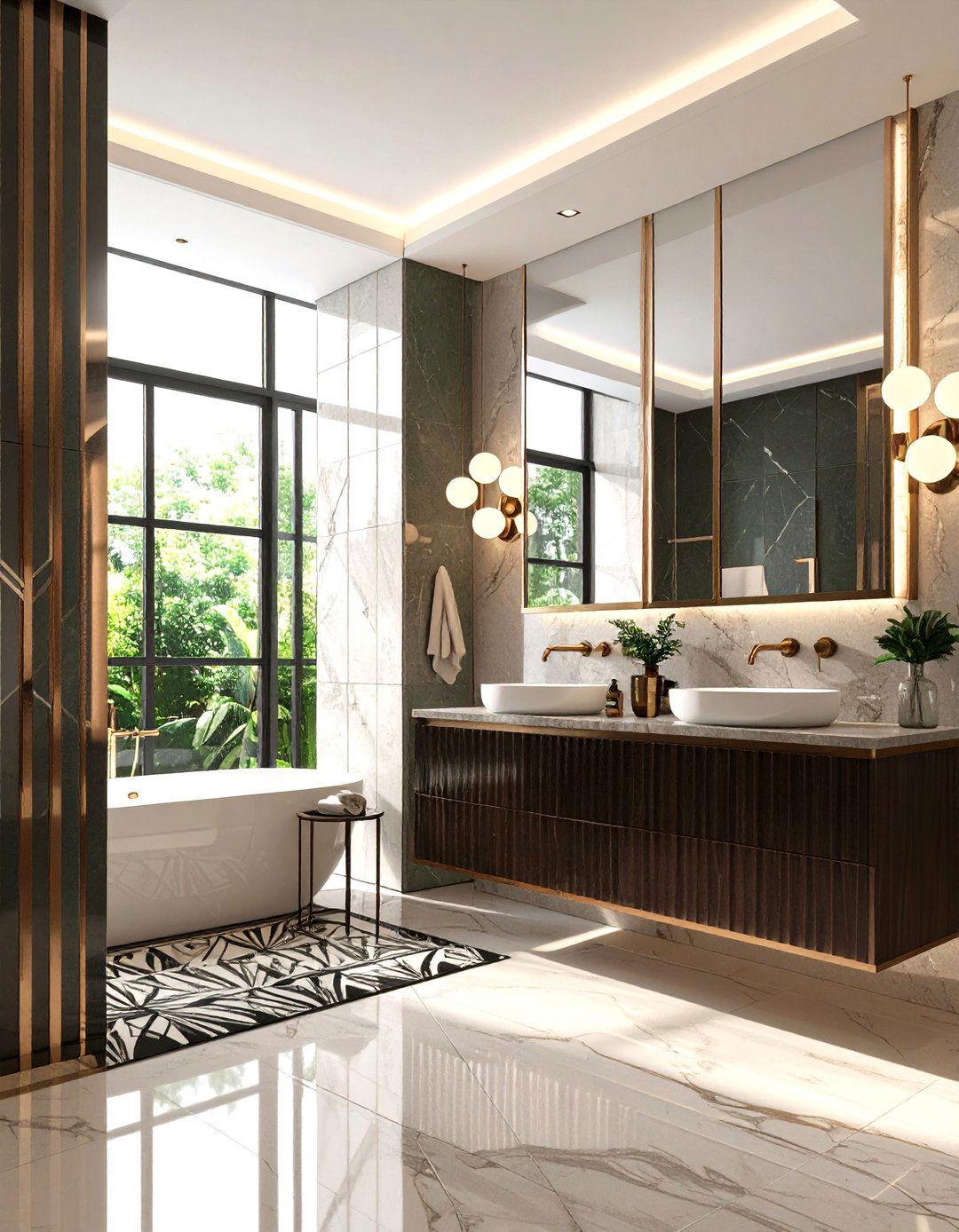 Art Deco Geometric Masculine Bathroom - 20 Masculine Bathroom Ideas