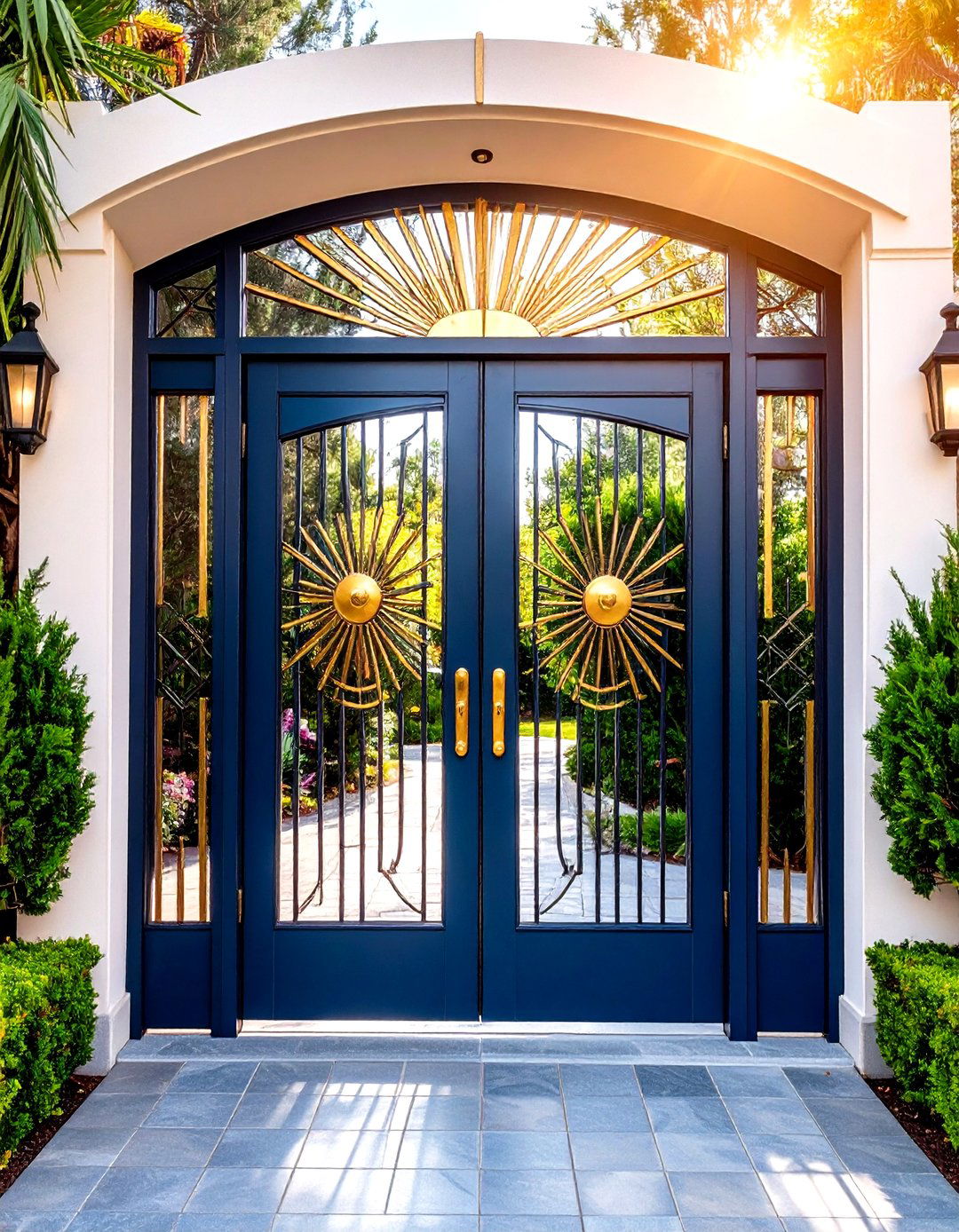 Art Deco Geometry for Vintage Glamour - 20 Front Door Gate Ideas