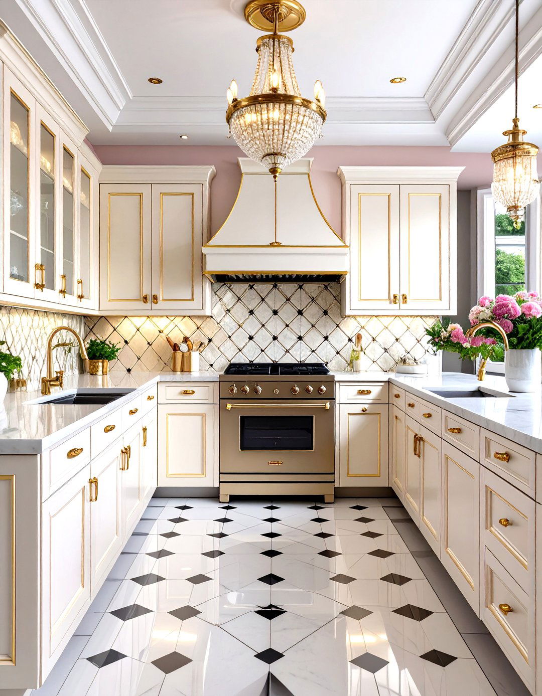 Art Deco Glamour Kitchen With White Appliances - 20 Kitchen With White Appliances Ideas