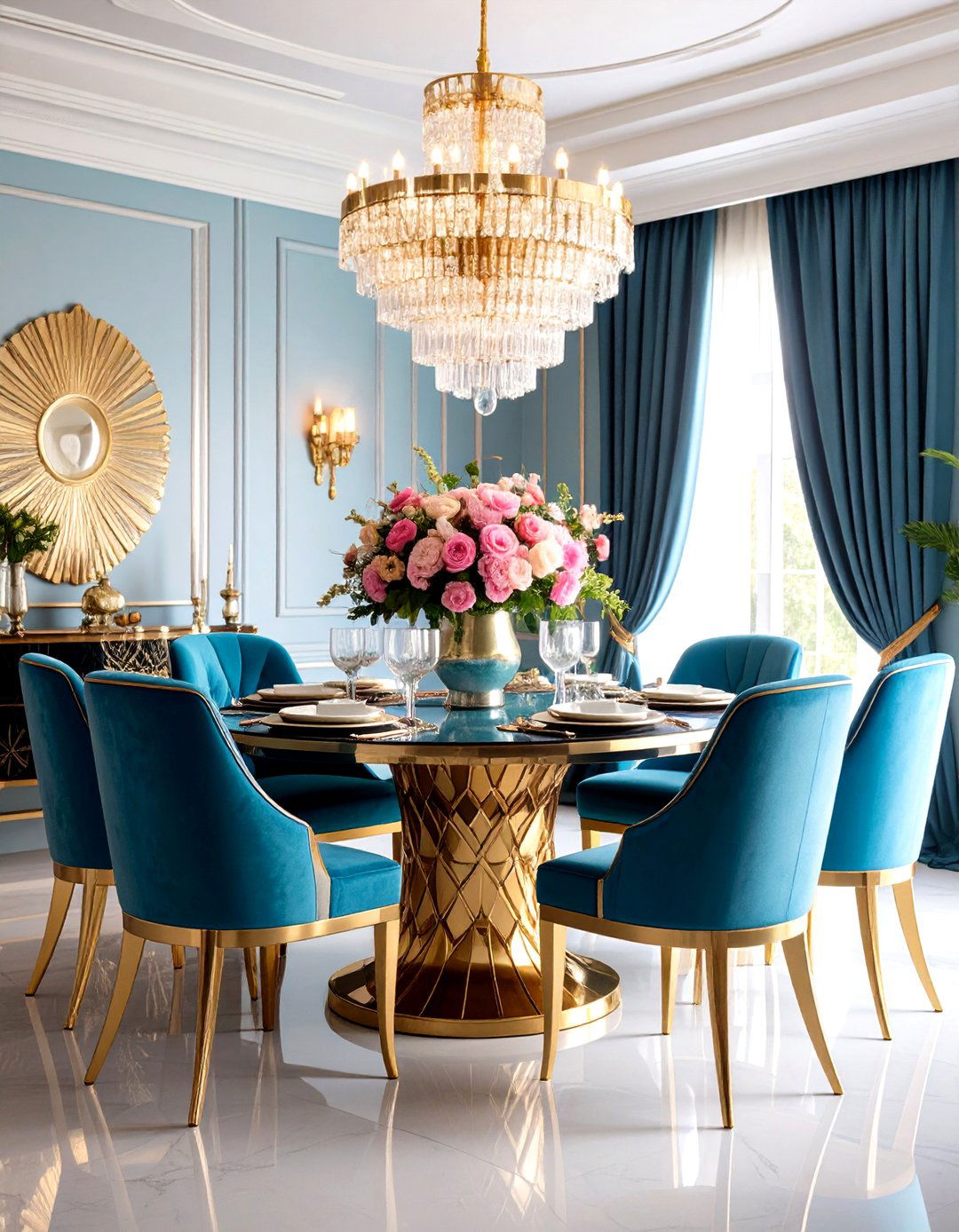 Art Deco Glamour Parisian Dining Room - 20 Parisian Dining Room Ideas