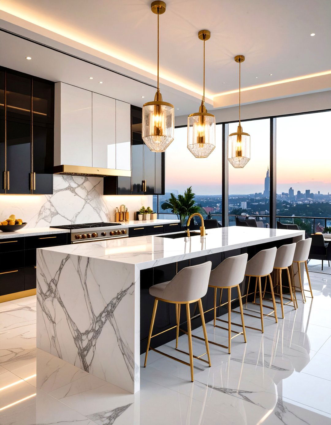 Art Deco Glamour Rooftop Kitchen - 20 Rooftop Kitchen Ideas