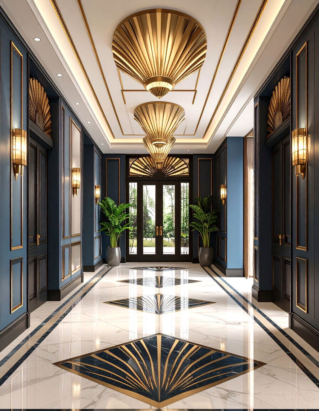Art Deco Hallway Wallpaper for Geometric Glamour - 20 Hallway Wallpaper Ideas