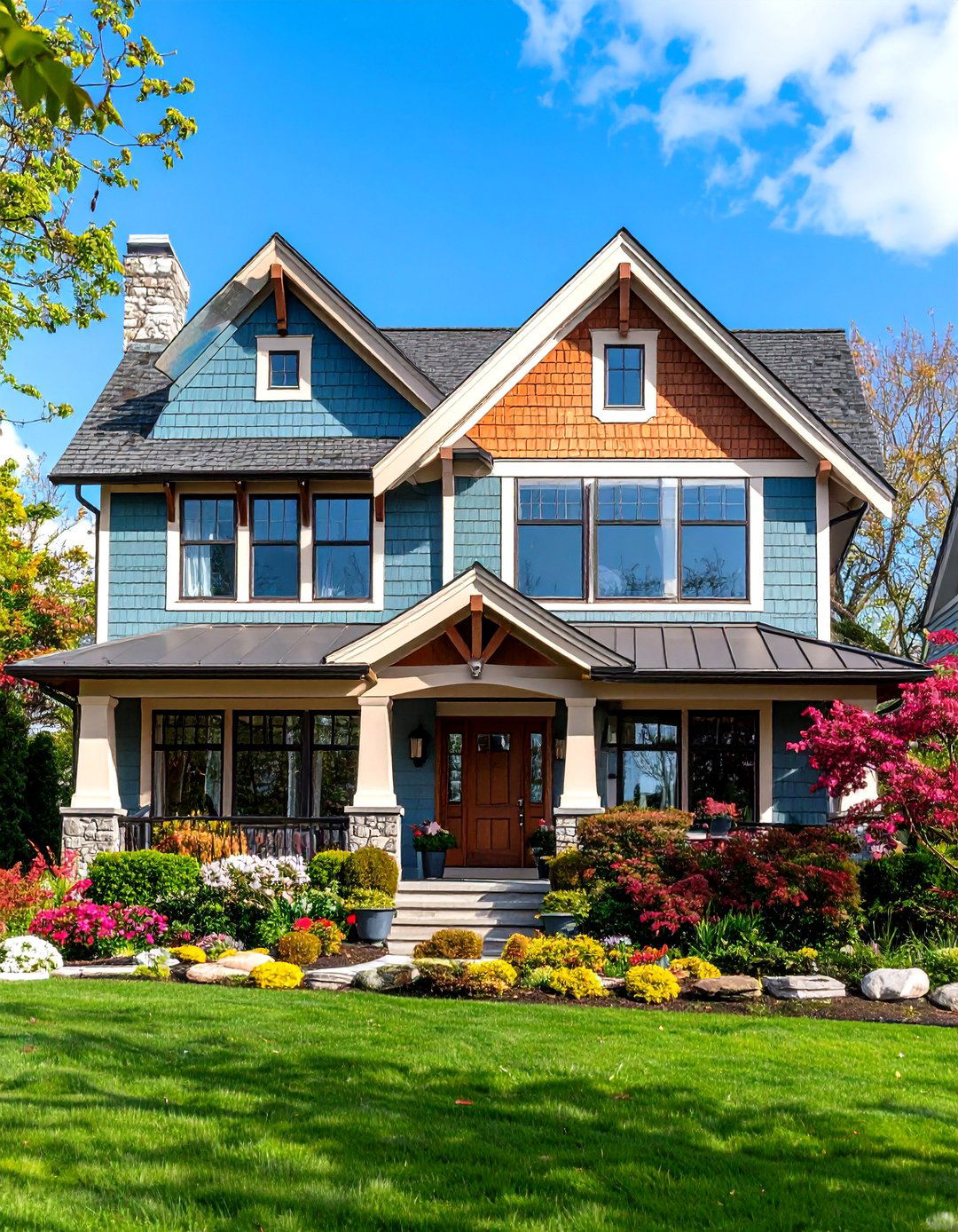 Art Deco Inspired Cape Cod House with Geometric Elements - 20 Modern Cape Cod House Ideas