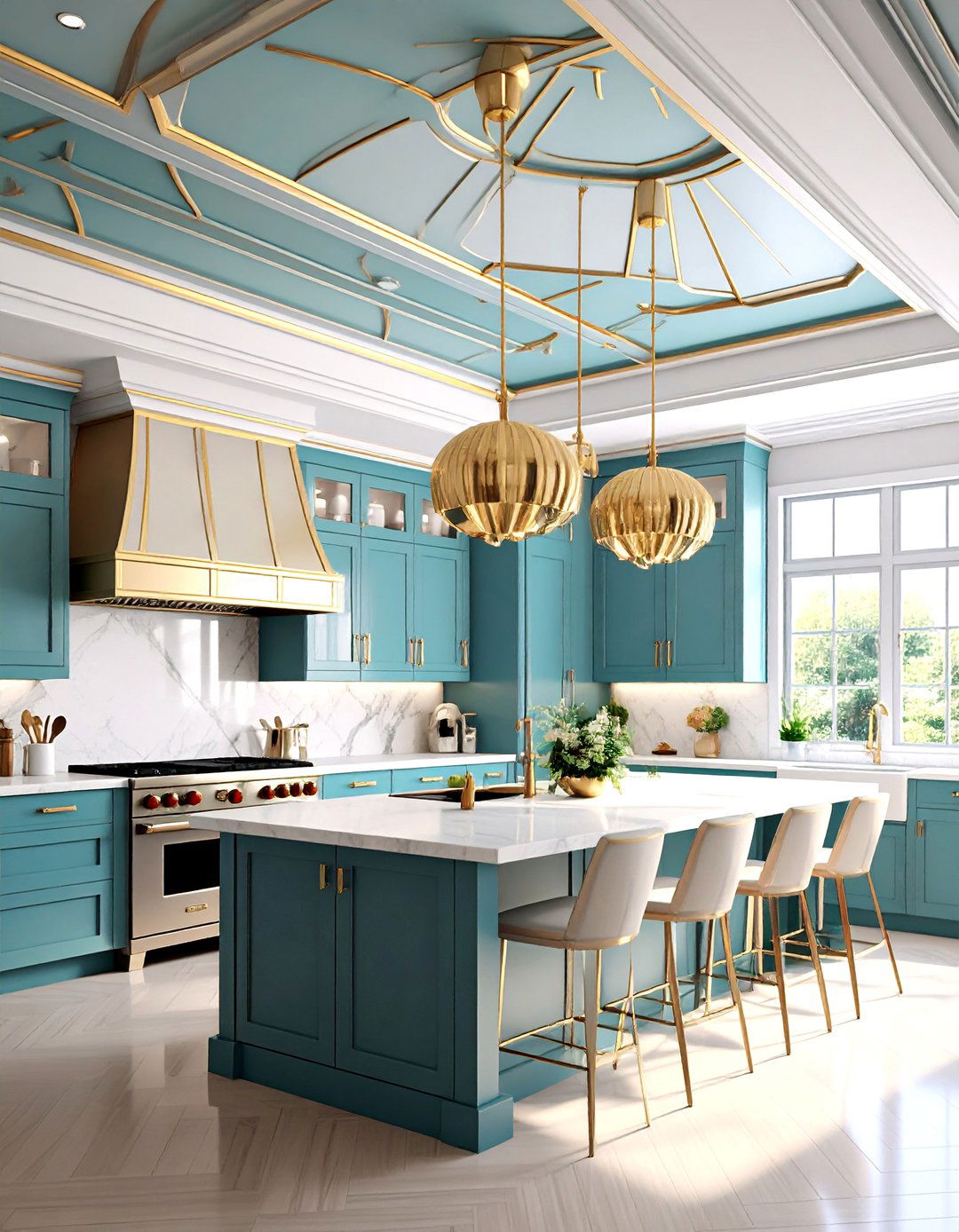 Art Deco Kitchen Dramatic Statement Ceilings - 20 Art Deco Kitchen Ideas