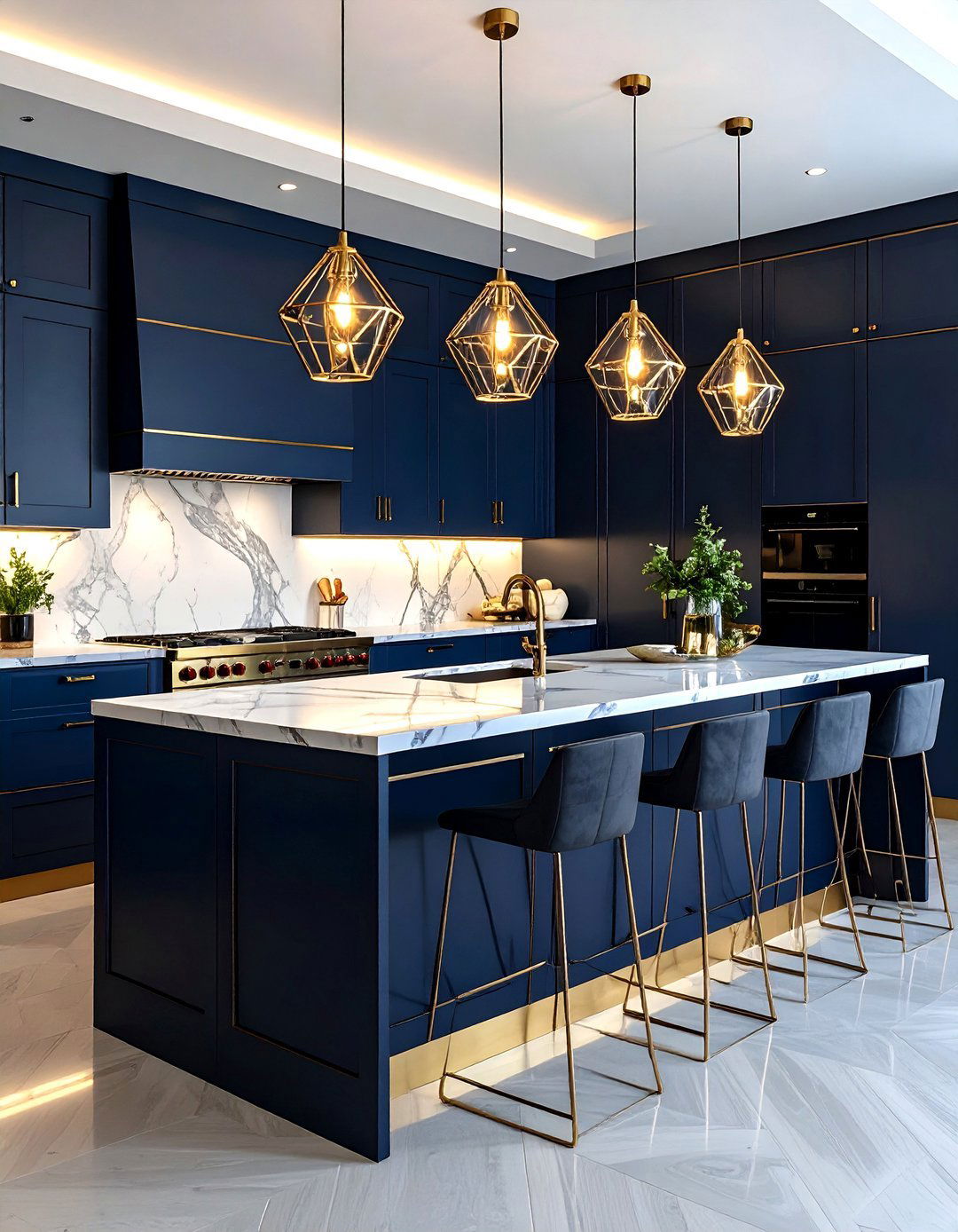 Art Deco Kitchen Island Decor with Geometric Patterns - 20 kitchen island decor ideas