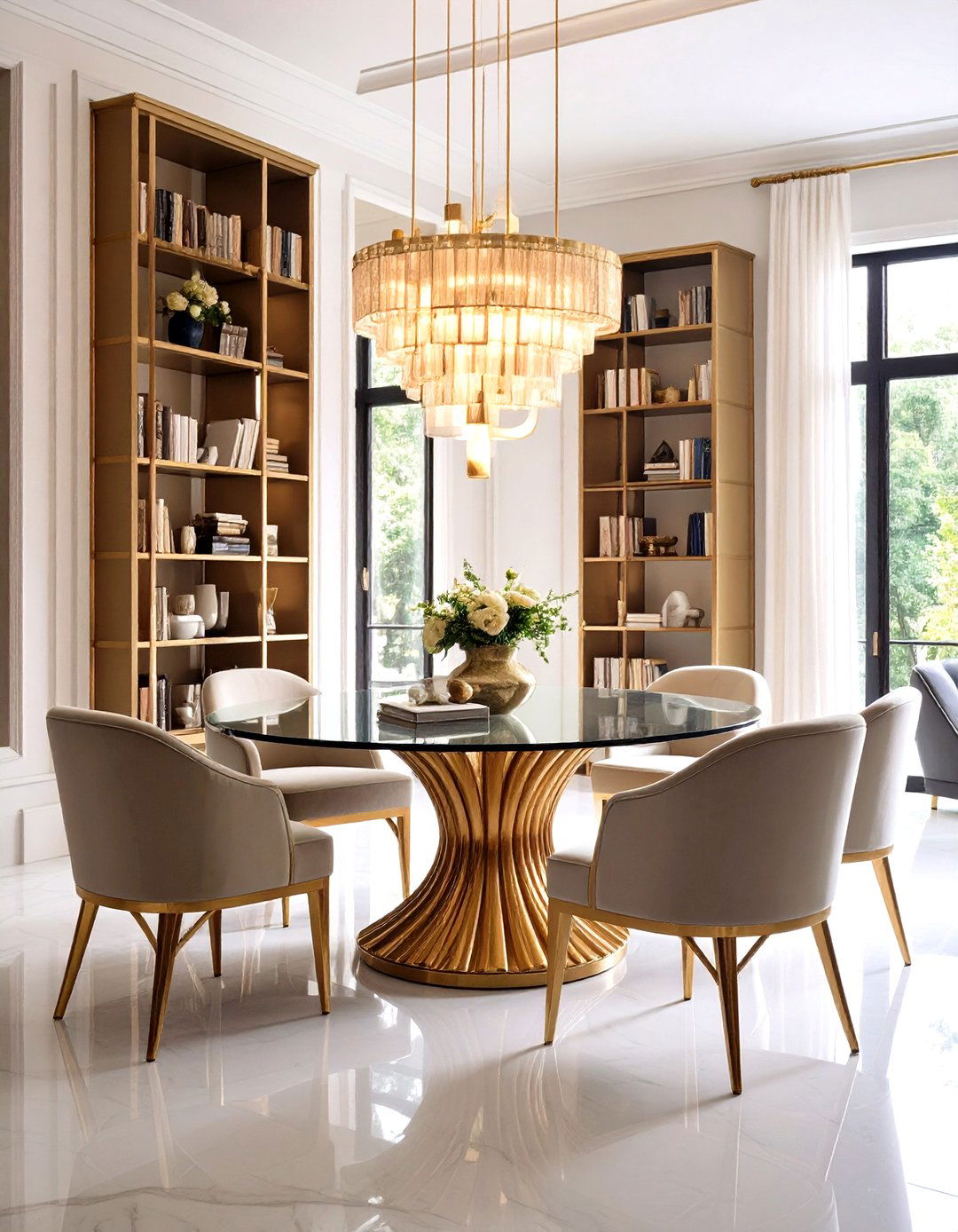 Art Deco Library Dining Room Style - 20 Library Dining Room Combo Ideas