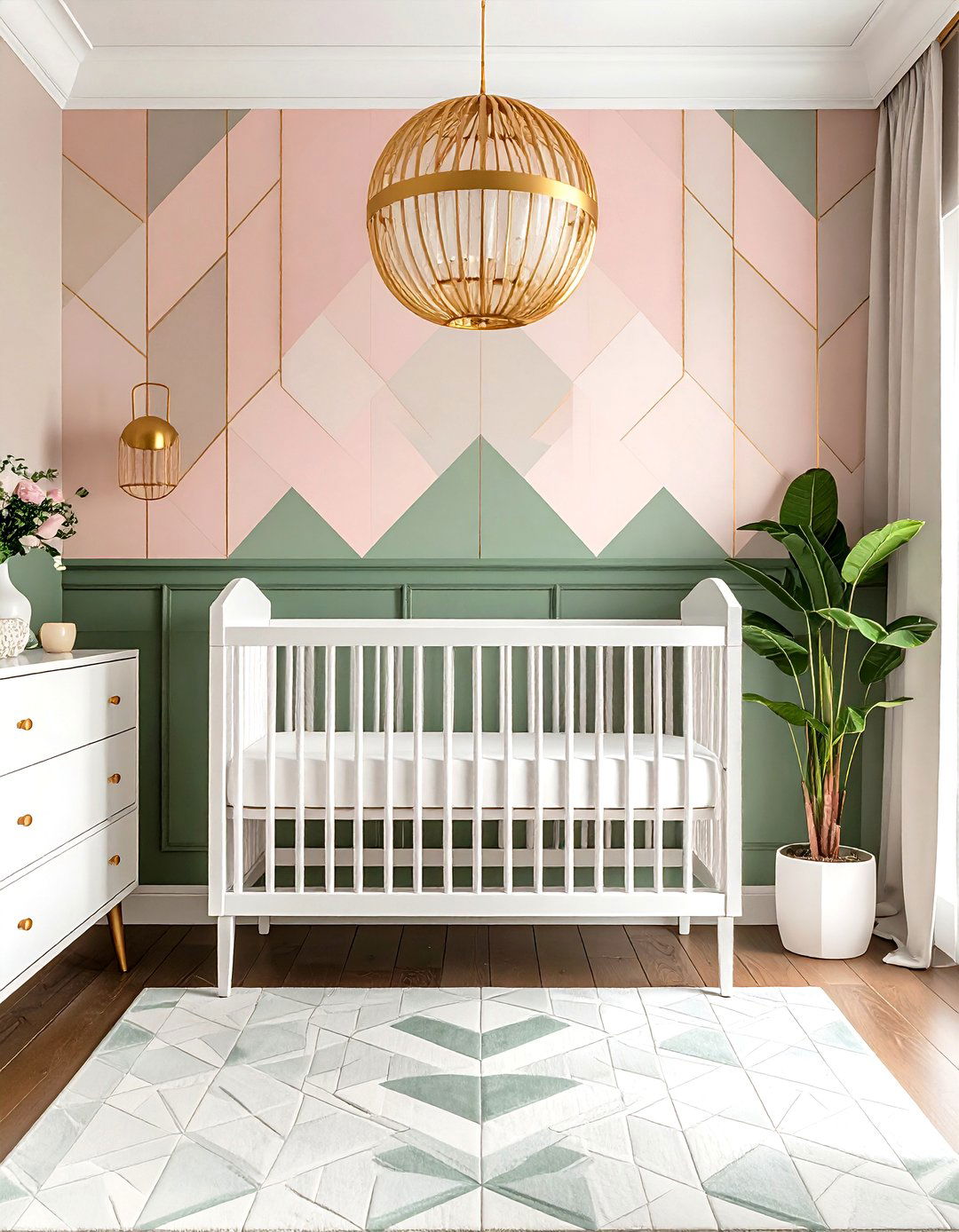 Art Deco Pink and Green Nursery - 20 Pink and Green Nursery Ideas