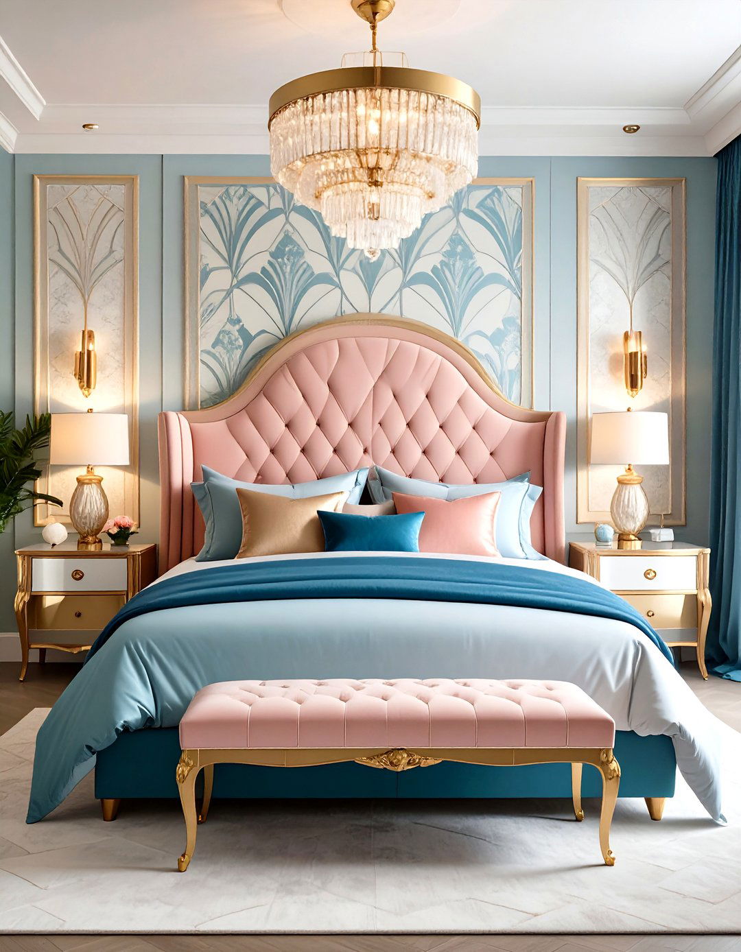 Art Deco Pink and Grey Bedroom - 20 Pink and Grey Bedroom Ideas