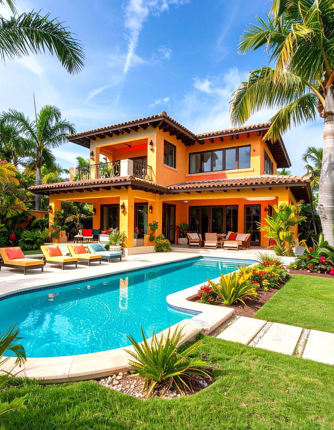 Art Deco Pool House with Geometric Patterns - 20 Pool House Ideas